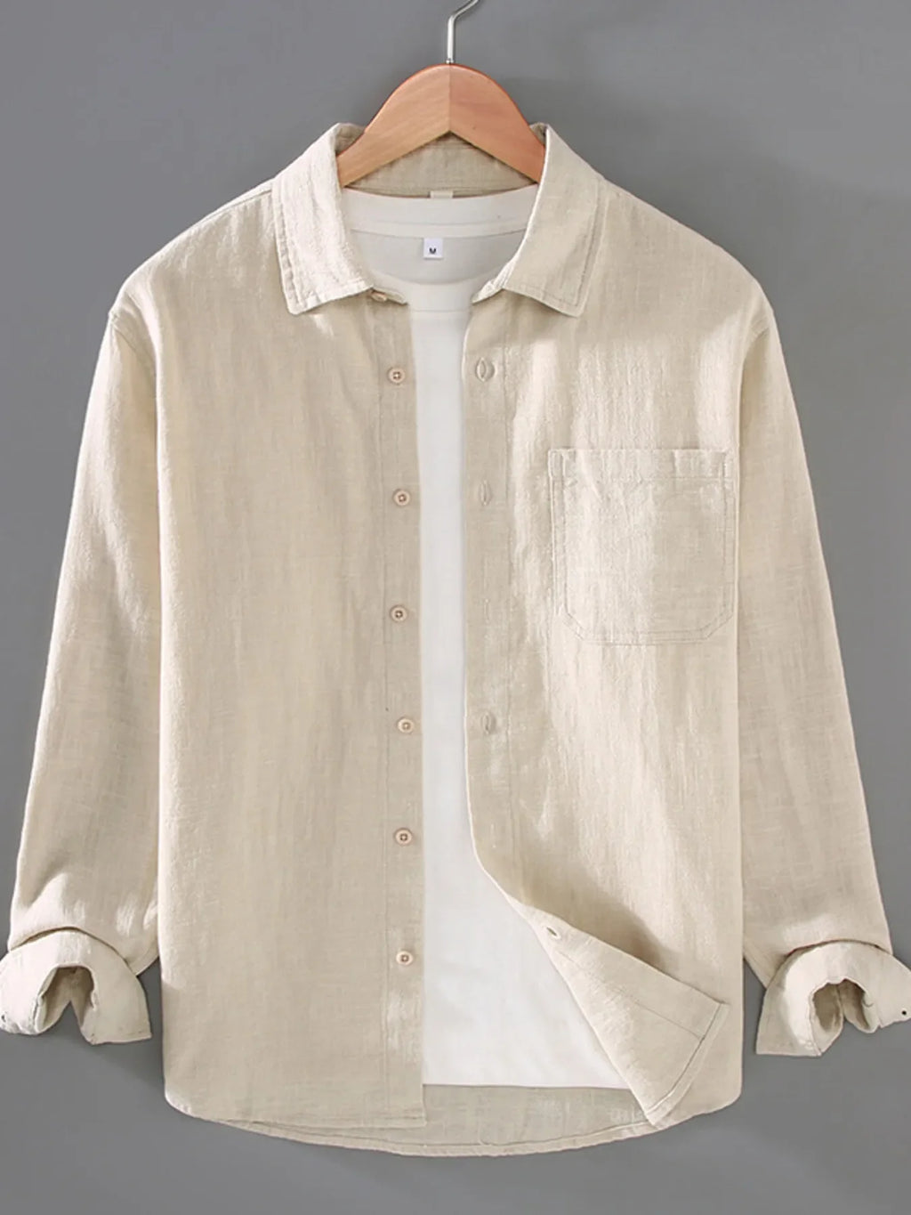 Men's Plus Size Button Up Long Sleeve Shirt