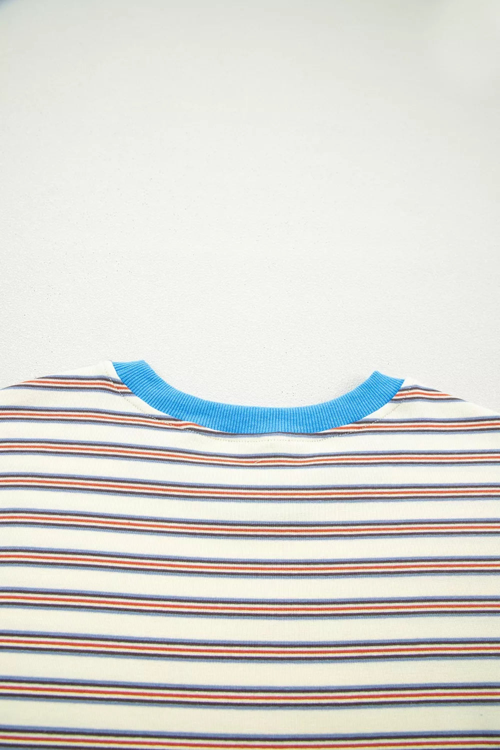 Stripe Drop Shoulder Cuffed Sleeve Loose Tunic T Shirt Mini Dress
