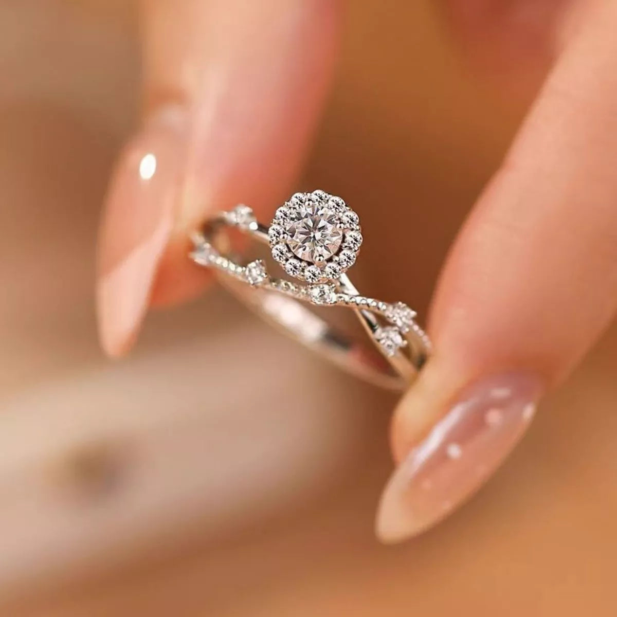 1 Carat 925 Sterling Silver Moissanite Layered Ring