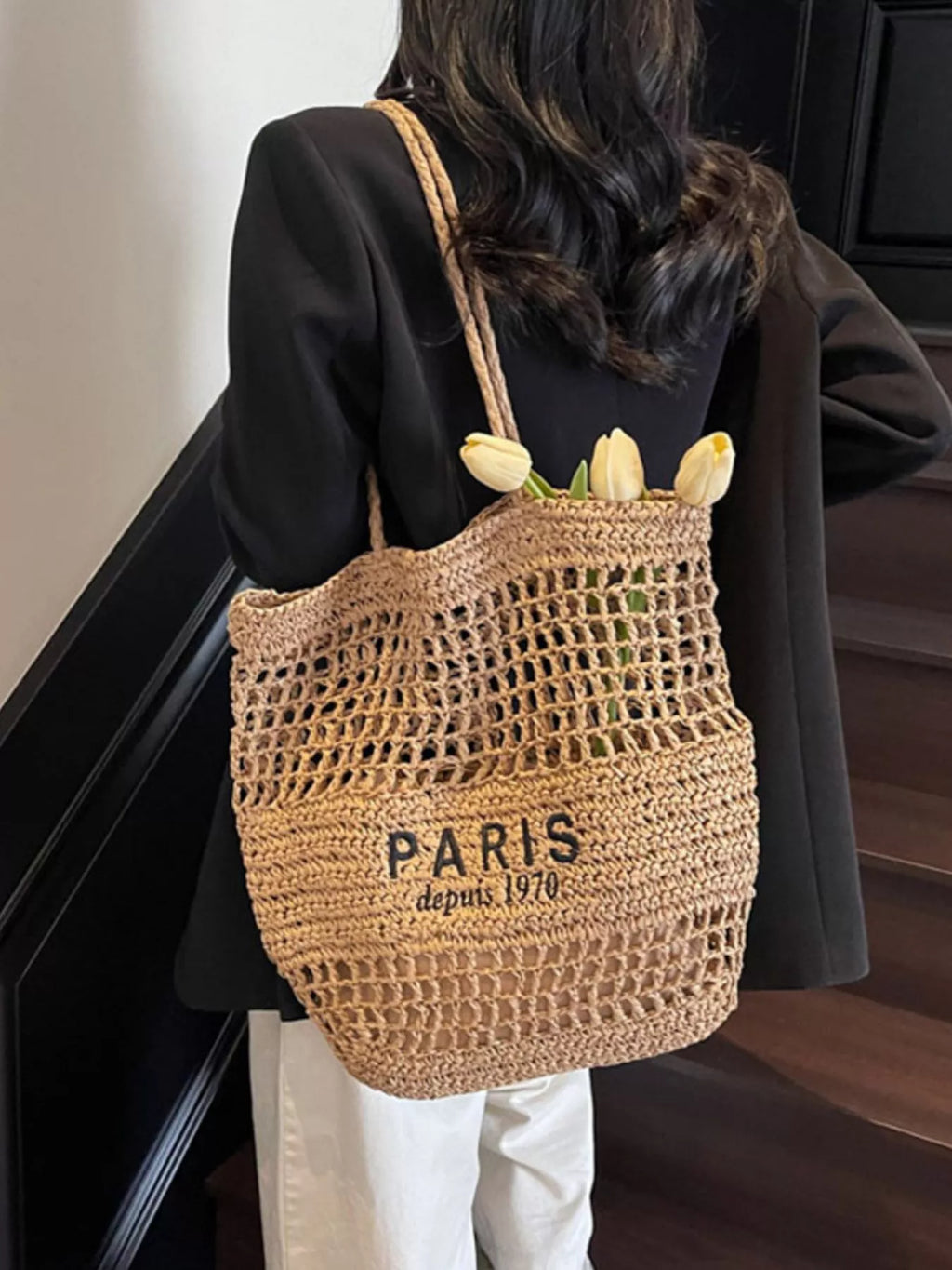 Woven Straw Shoulder Bag
