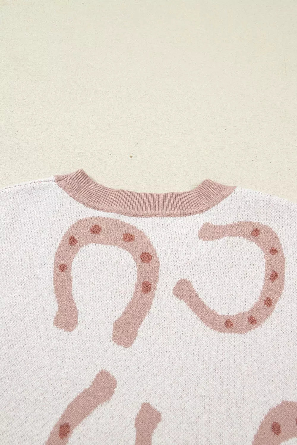 Horse Shoe Western Print Tied Side Cap Sleeve Knit Top
