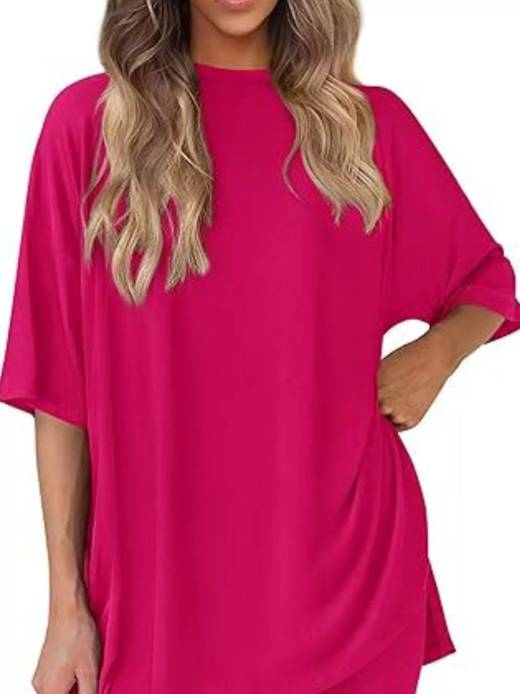 Full Size Half Sleeve T-Shirt and Shorts Set Plus Size