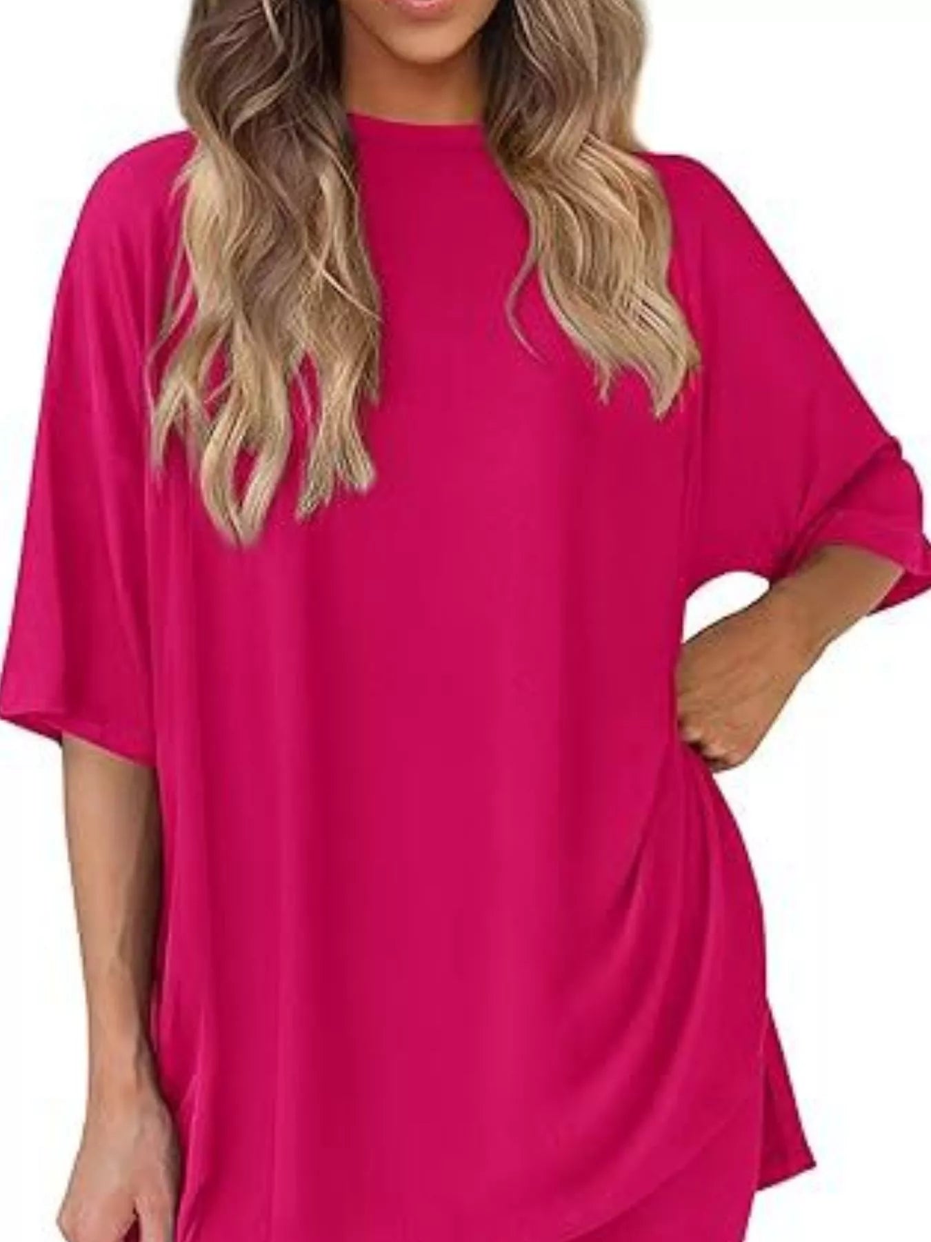 Full Size Half Sleeve T-Shirt and Shorts Set Plus Size