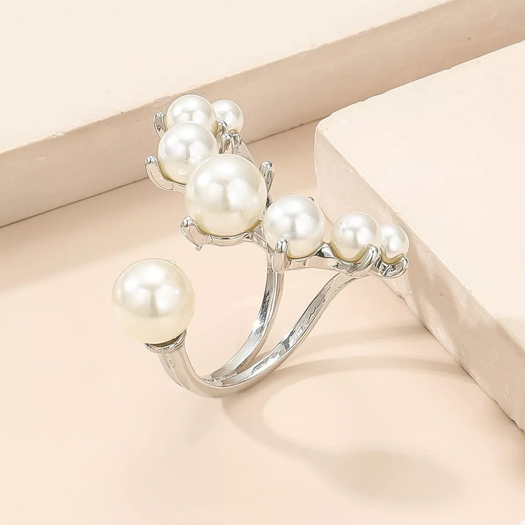 Alloy Pearl Open Ring