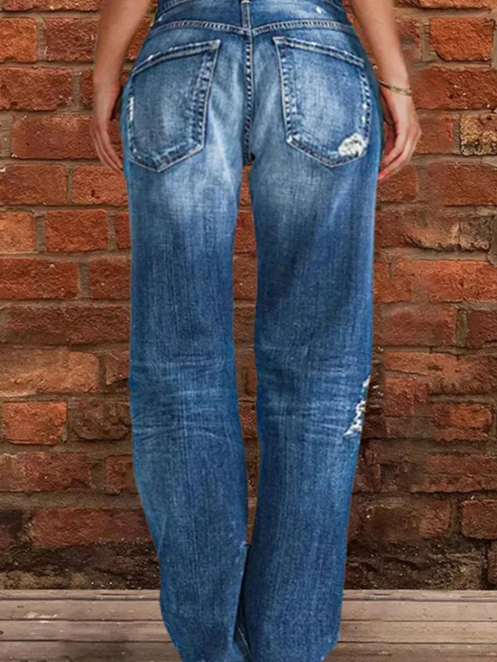 Full Size Distressed Raw Hem Jeans Plus Size