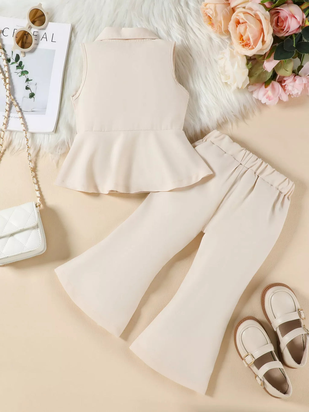 Sleeveless Blazer & Flare Pants Set