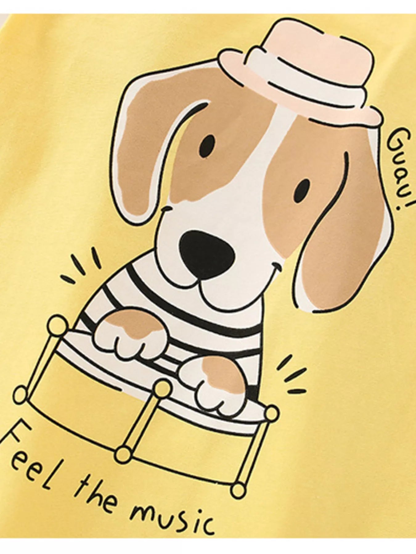 Children's Dog Graphic T-Shirt and Shorts Set