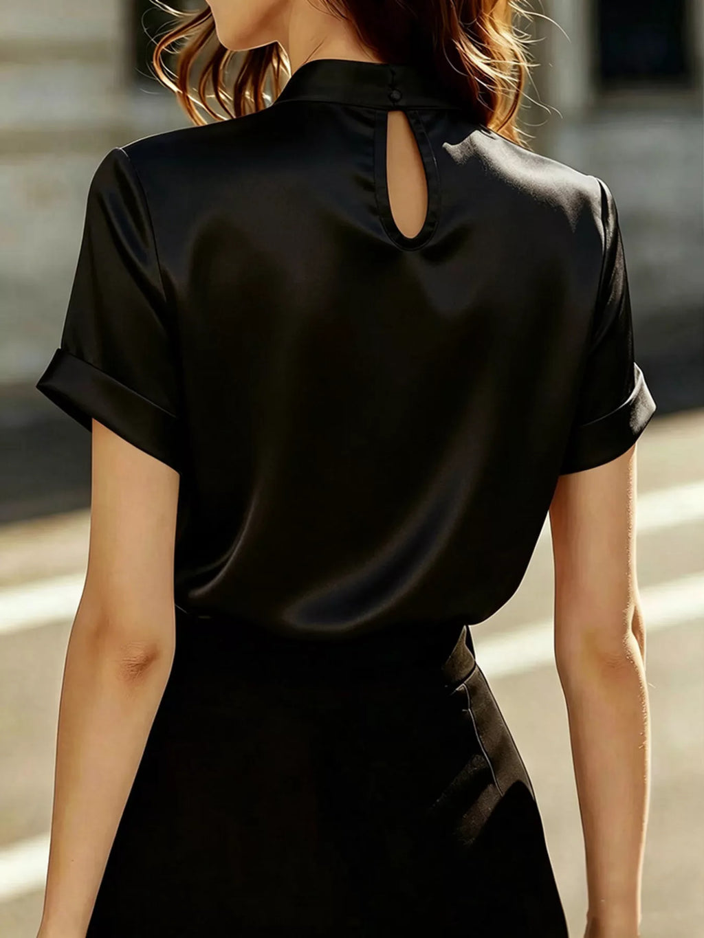 Pearl Embellished Satin Blouse