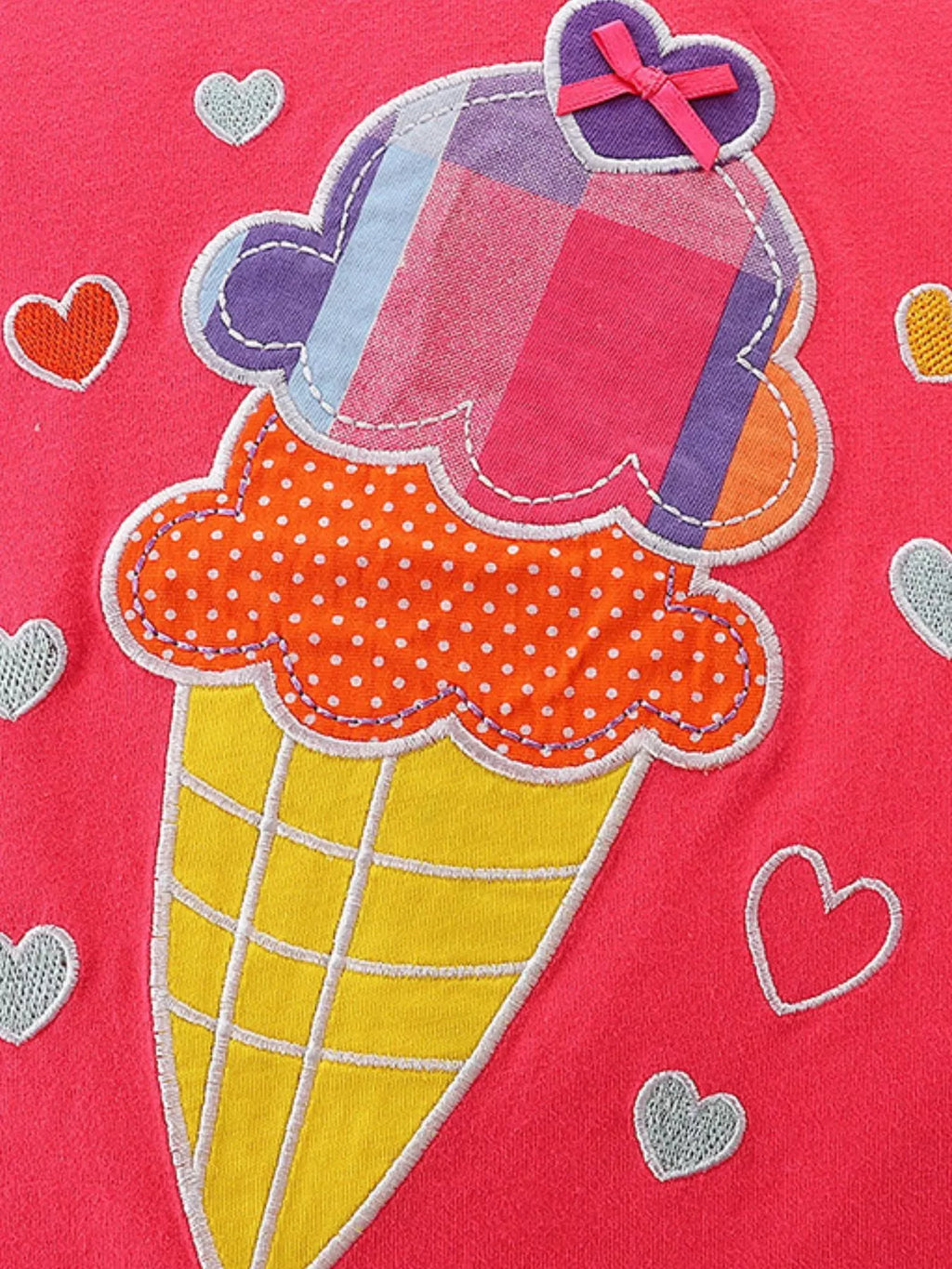 Children's Ice Cream Embroidered Top and Shorts Set