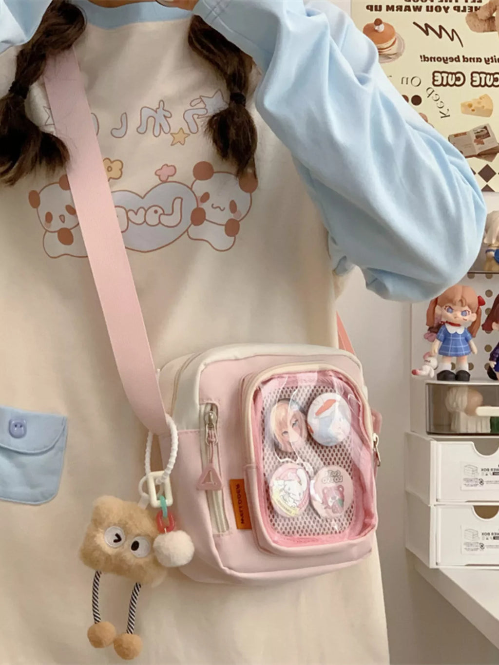 Badge Display Crossbody Bag