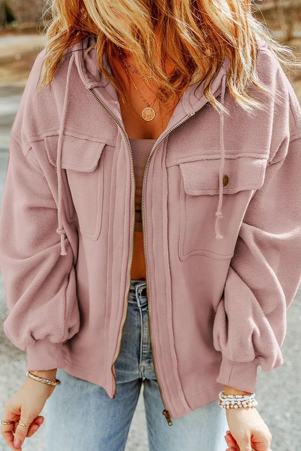 Casual Zip Up Jacket with Pockets