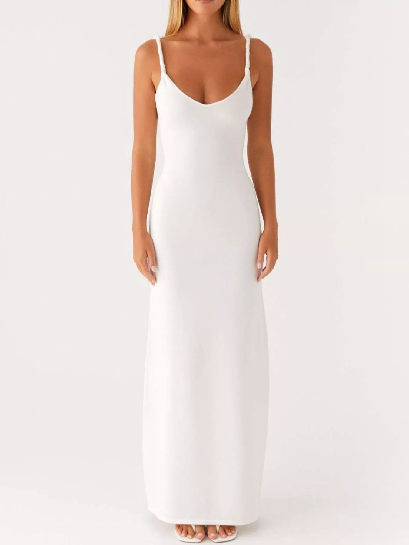 V-Neck Bodycon Maxi Dress