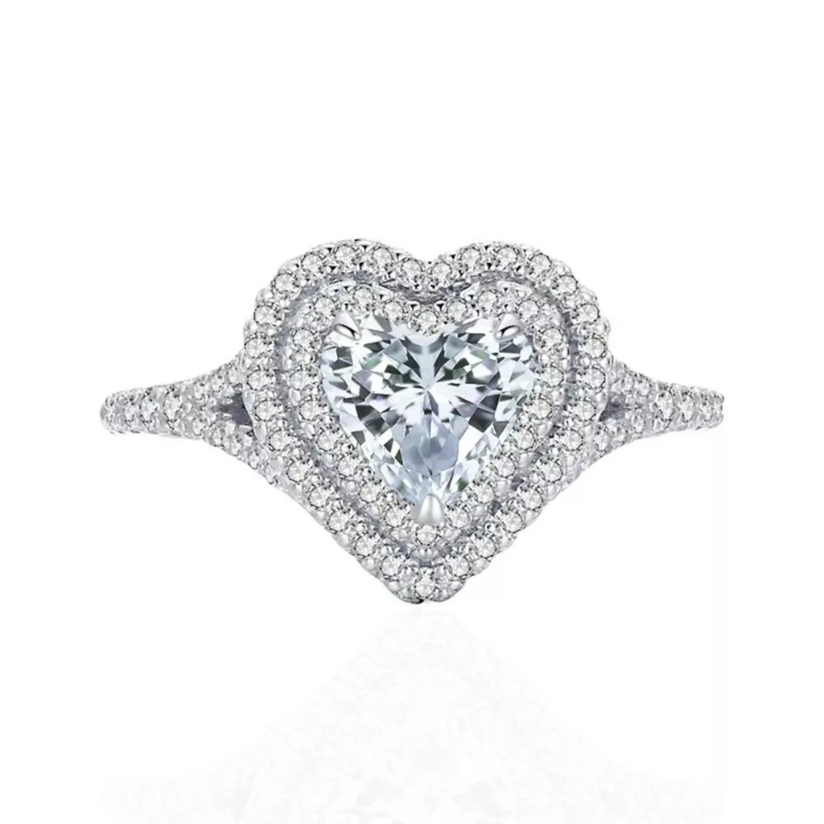 1 Carat Moissanite Heart-Shaped Ring