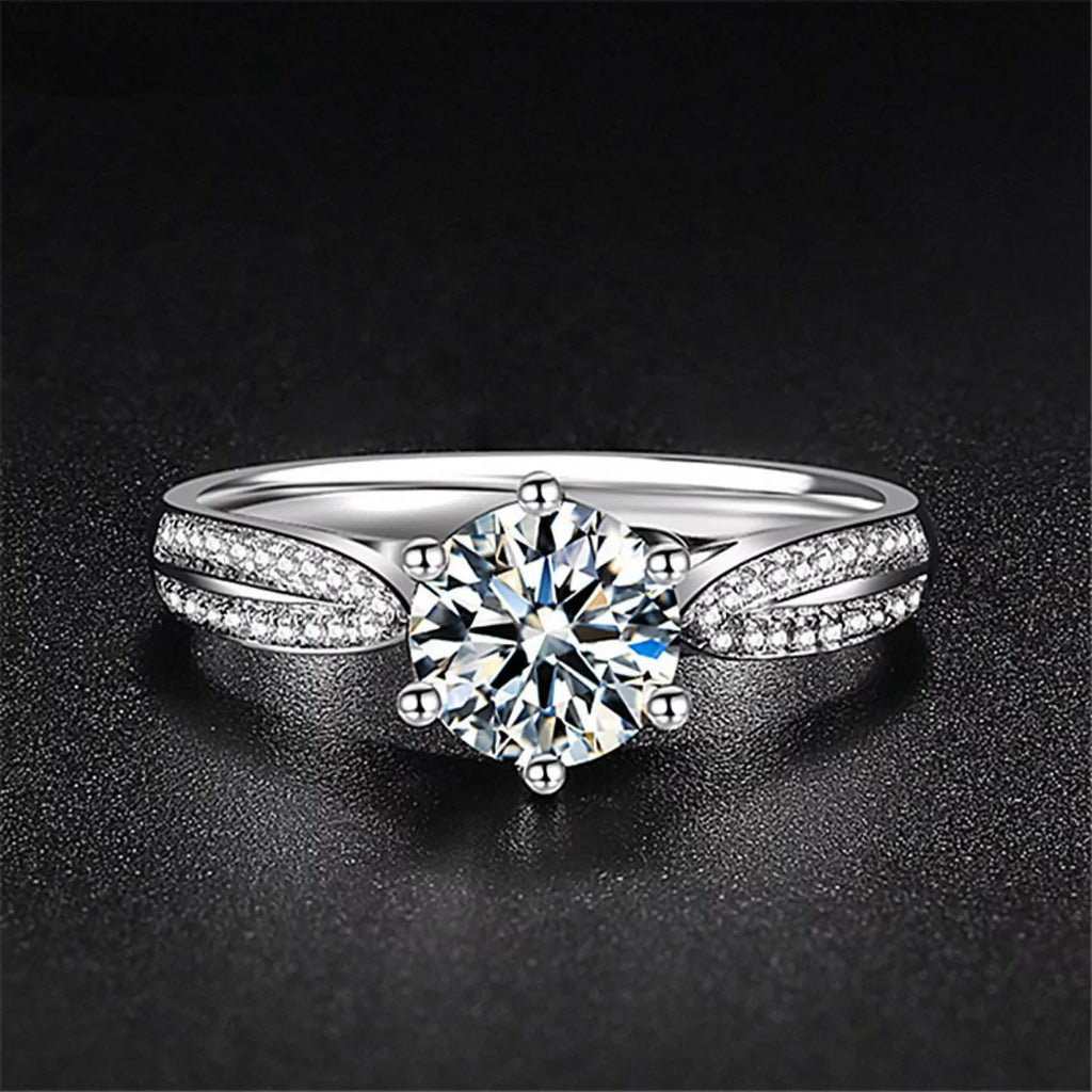 1 Carat Moissanite 925 Sterling Silver Ring