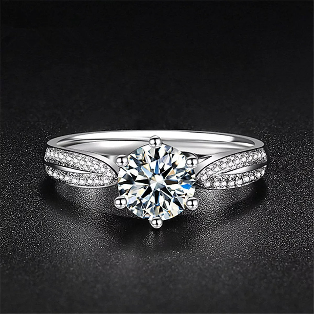 1 Carat Moissanite 925 Sterling Silver Ring