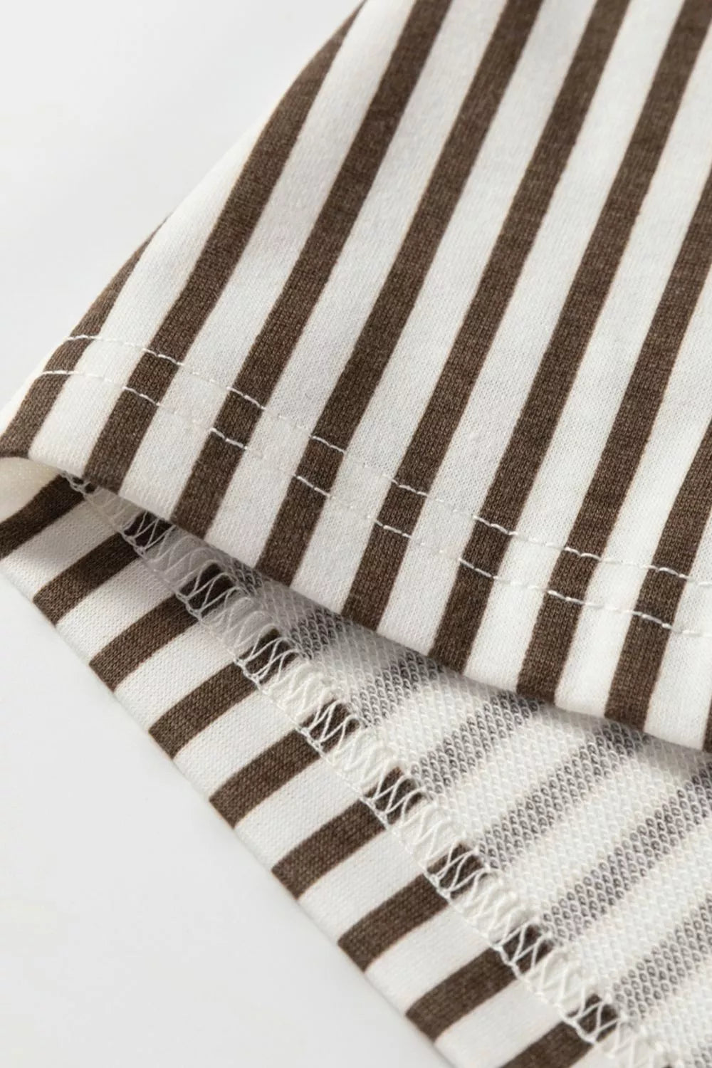 Stripe Elastic High Waist Pocketed Loose Pants