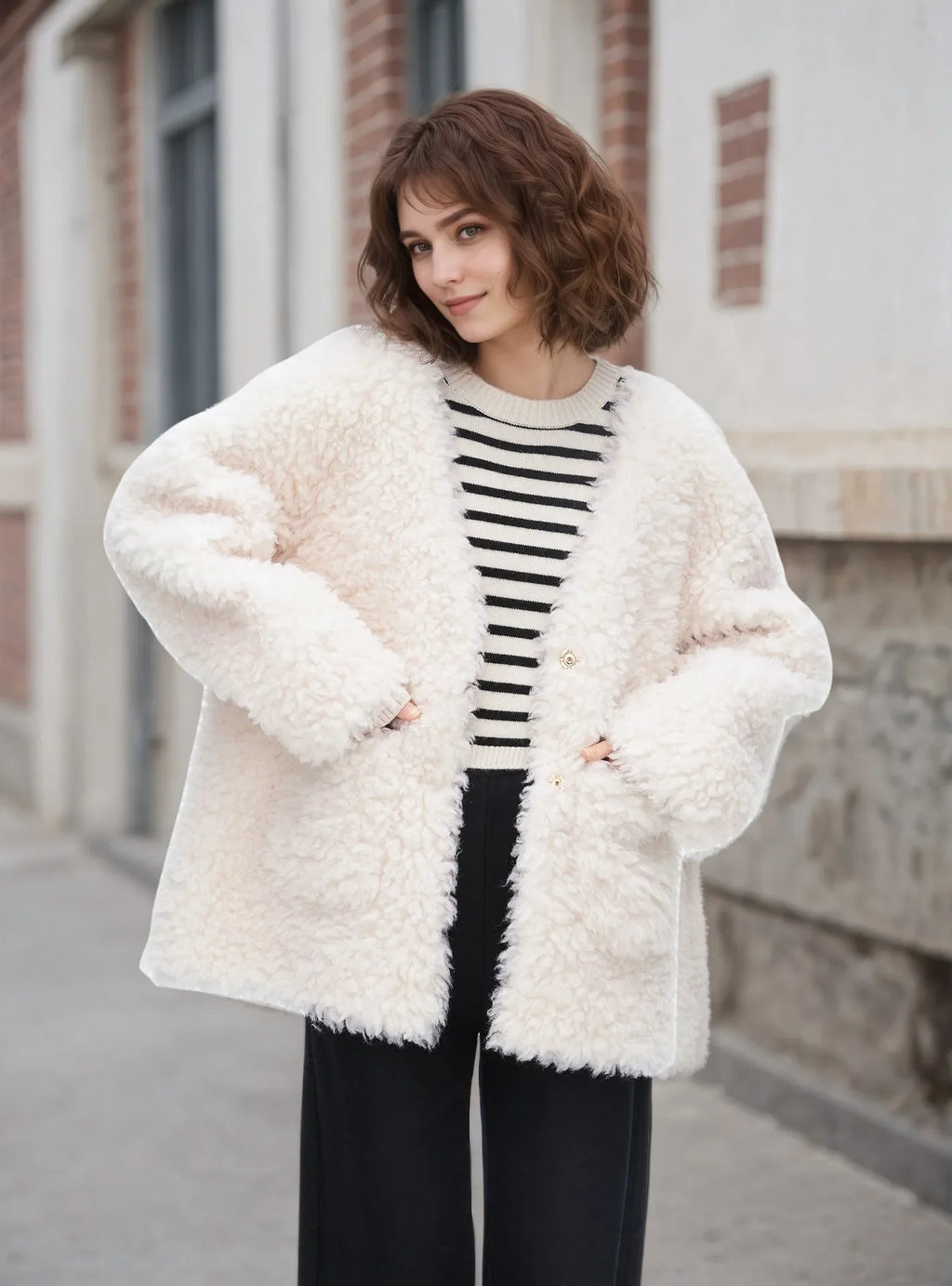 Fleece Button Up Long Sleeve Outerwear