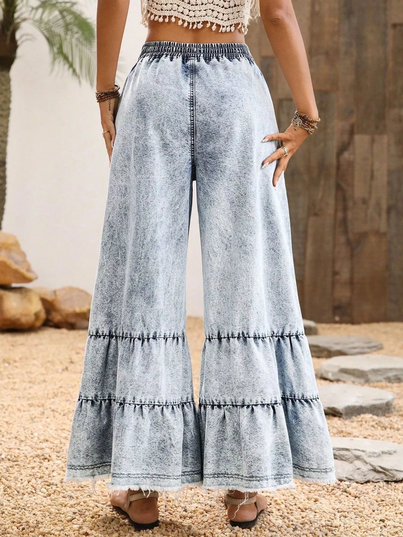 Raw Hem Flare Jeans