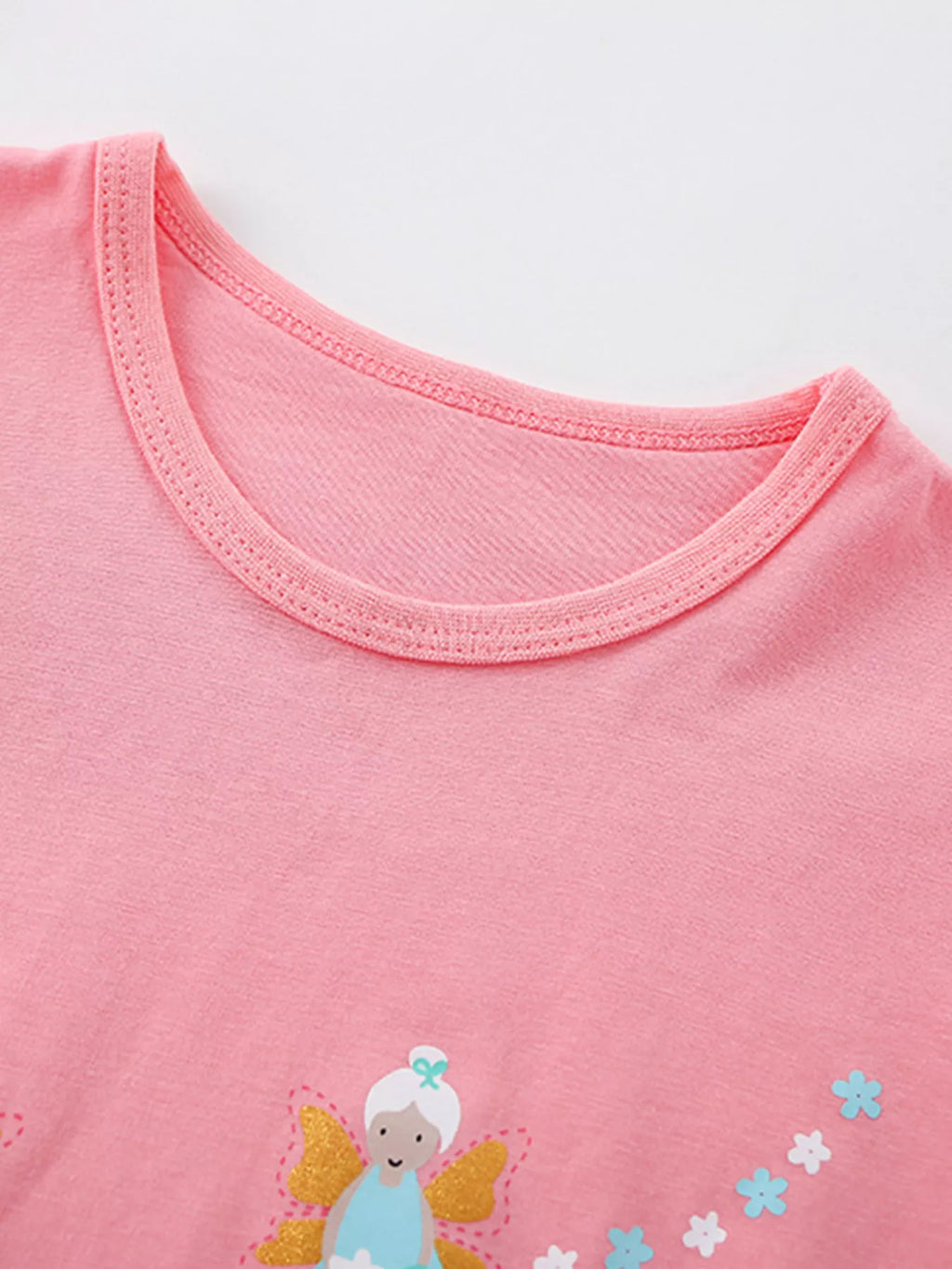 Children's Fairy Print Round Neck T-Shirt