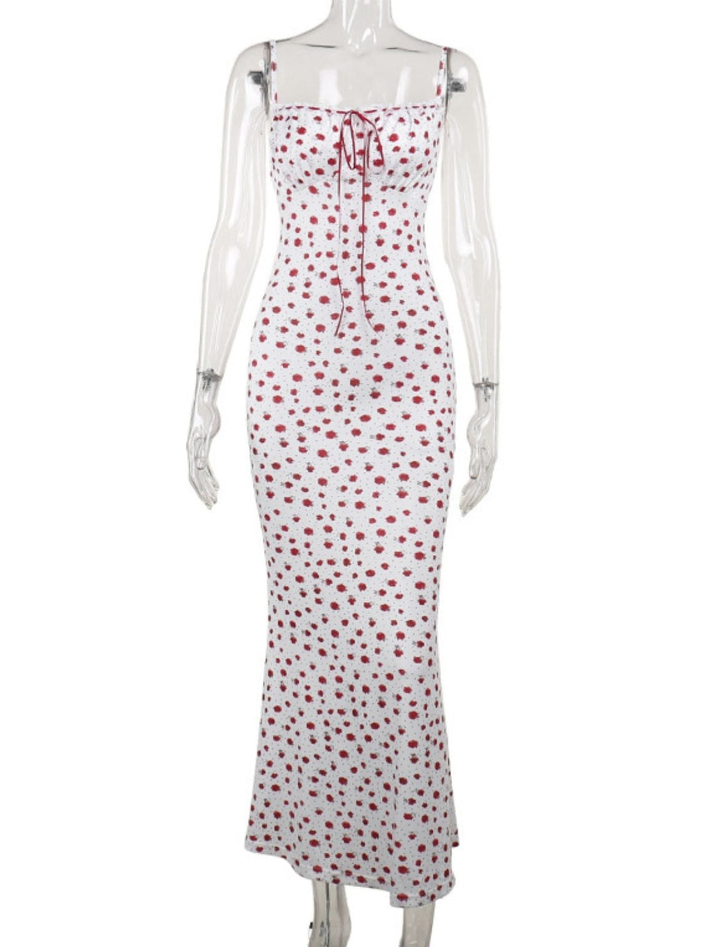 Floral Print Lace Trimmed Cami Dress