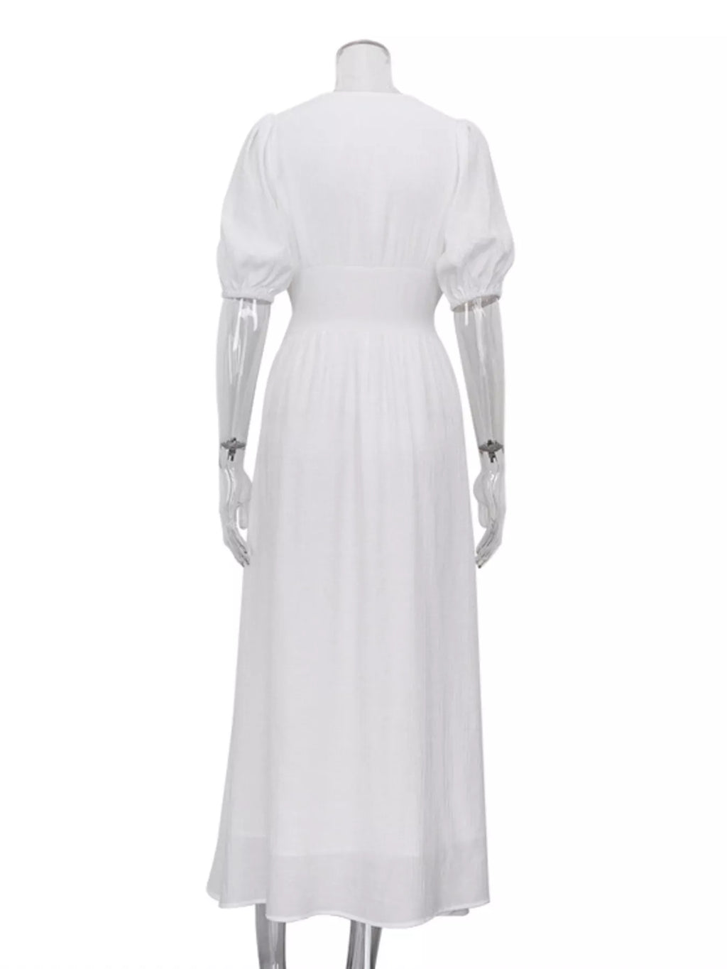 Slit Puff Sleeve Maxi Dress