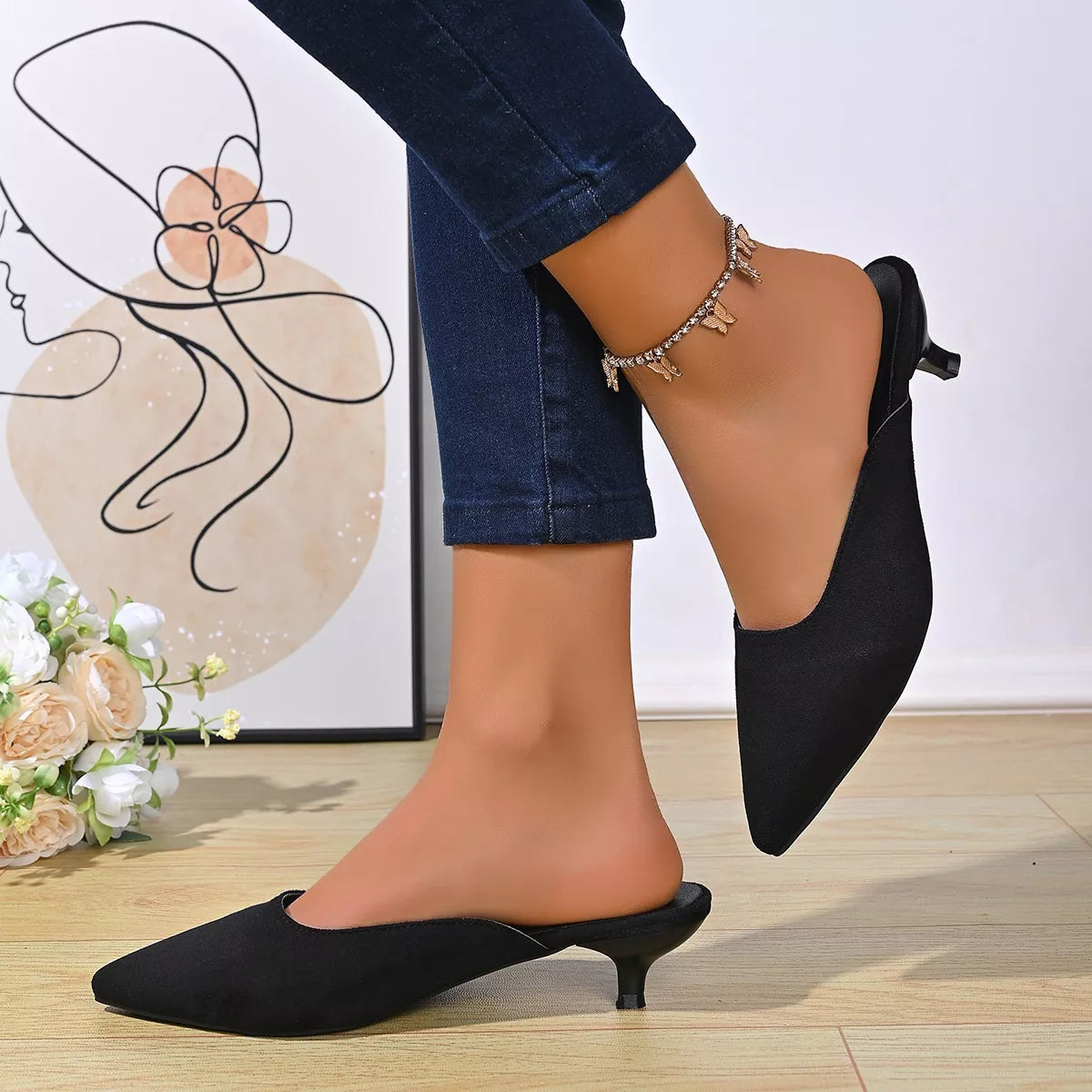 Point Toe Kitten Heels Pumps