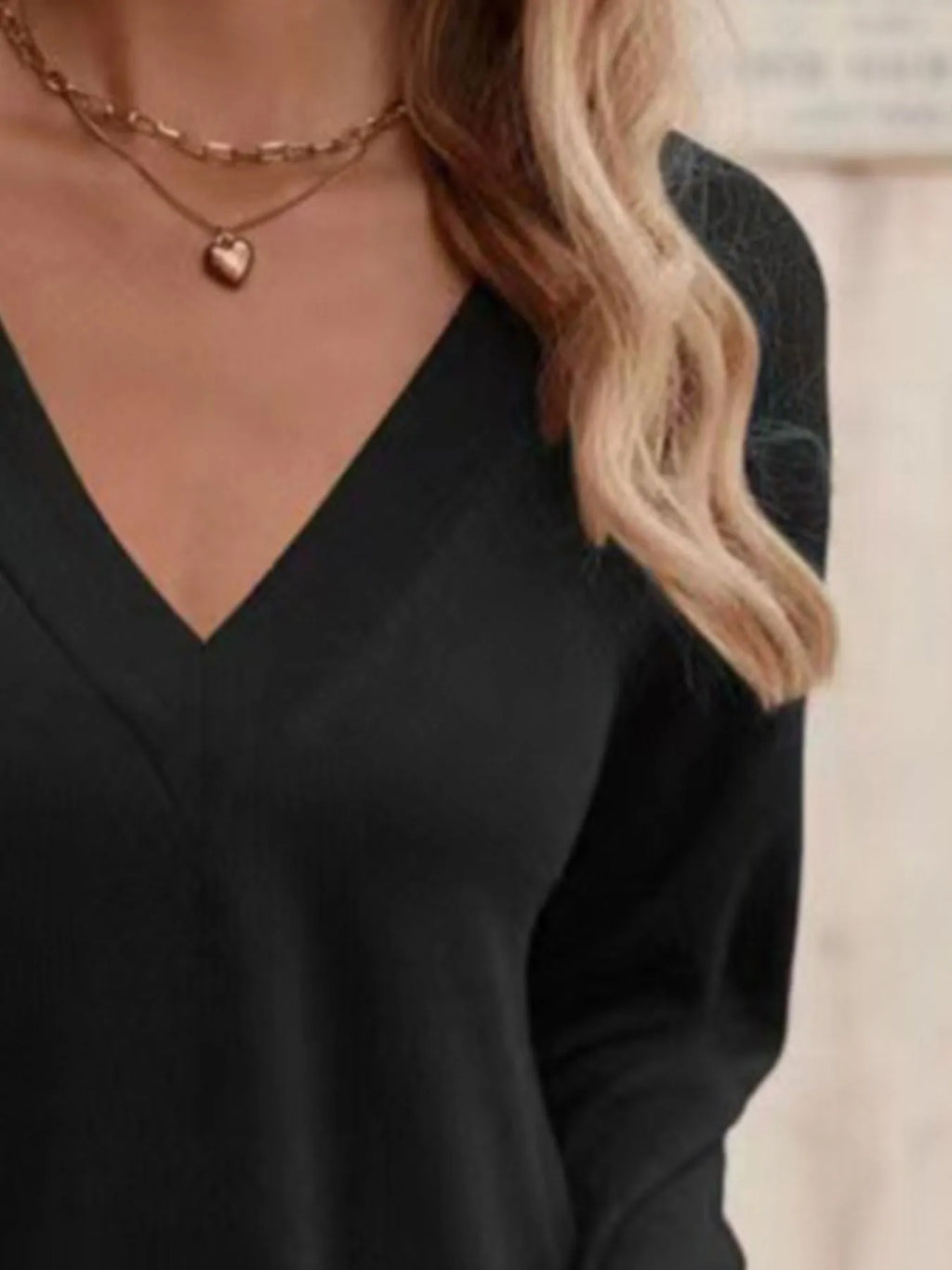 V-Neck Long Sleeve T-Shirt
