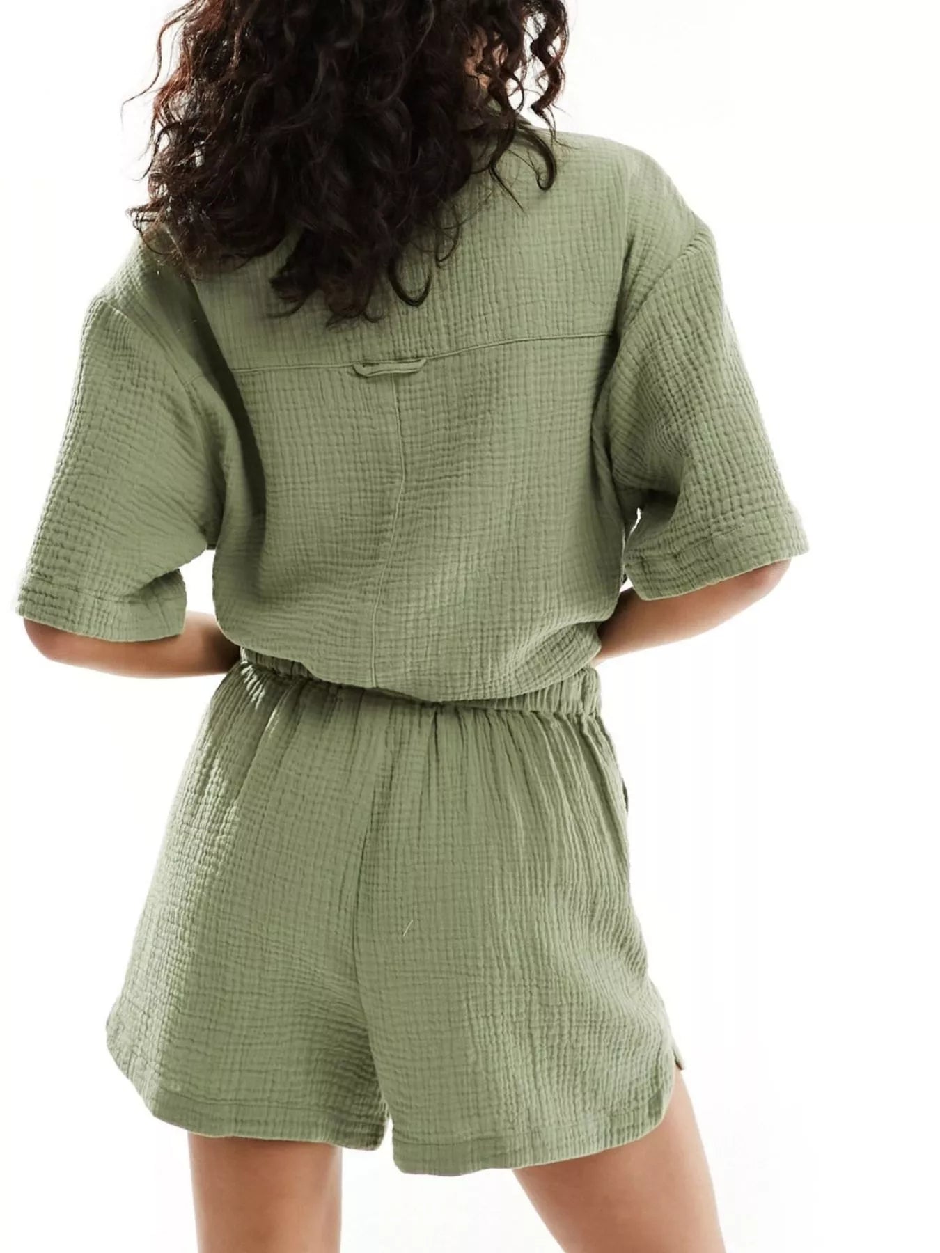 Relaxed Fit Button Up Shirt & Shorts Set