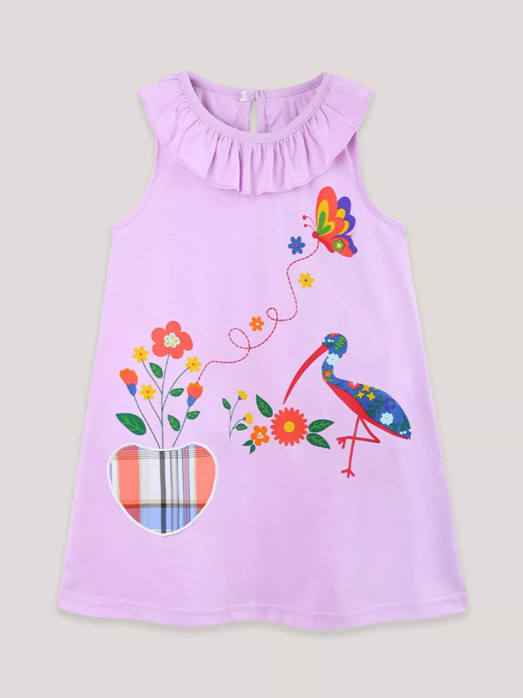 Children's Ruffle Collar Floral A-Line Dress