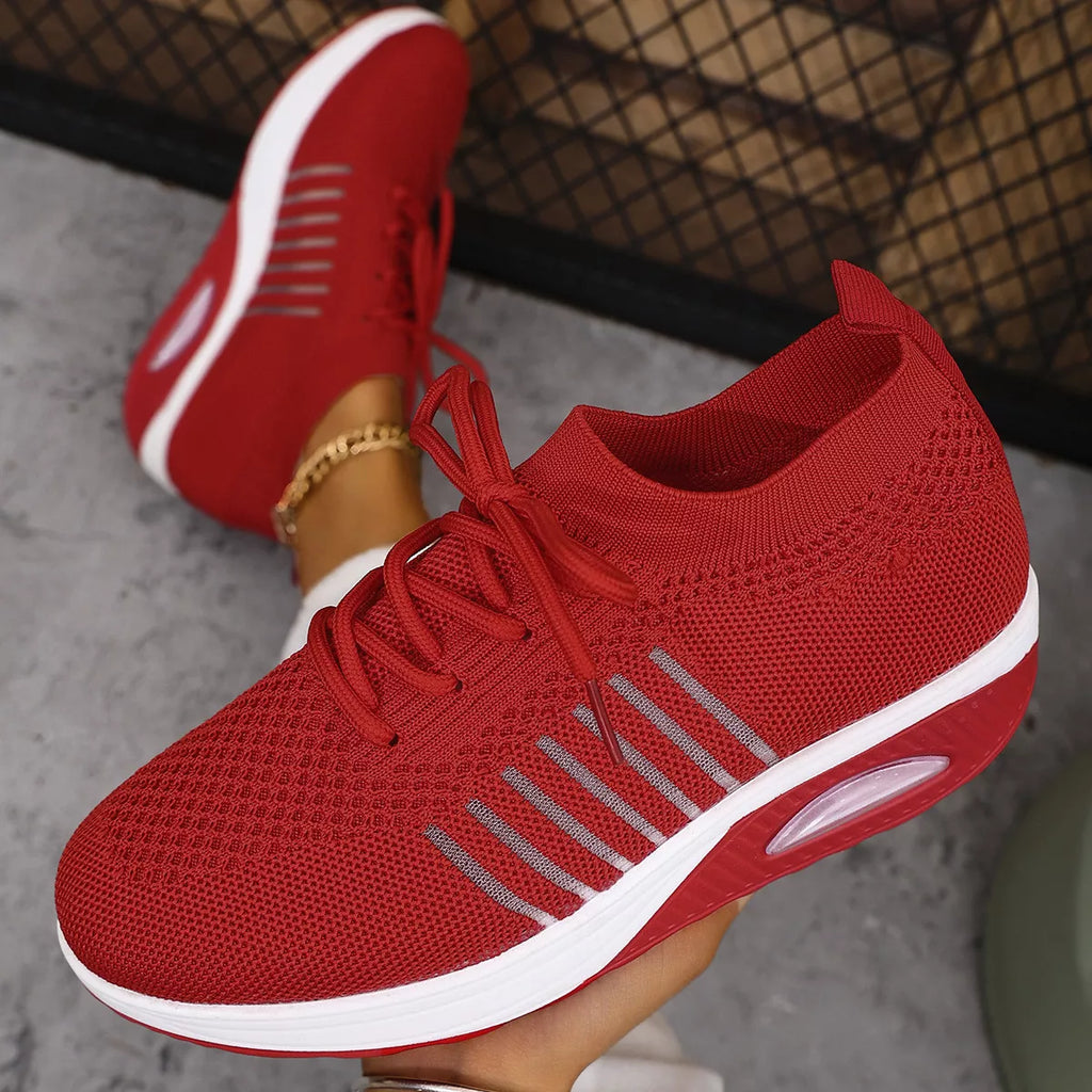 Breathable Mesh Lace Up Sneakers