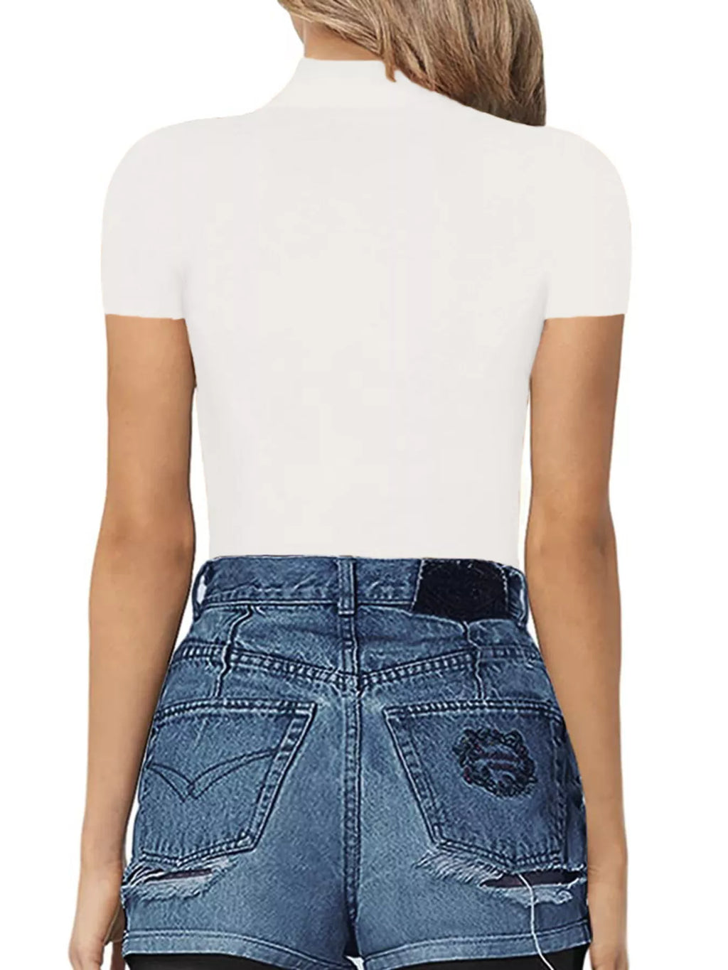 Mock Neck Short Sleeve Bodysuit
