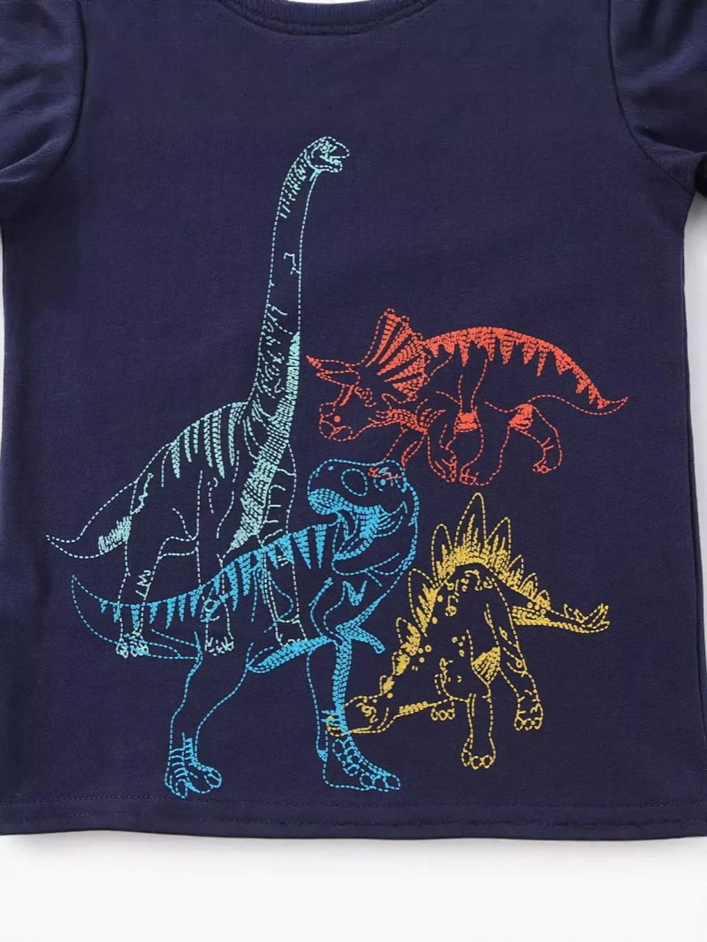 Children's Dinosaur Graphic Crew Neck Short Sleeve T-Shirt