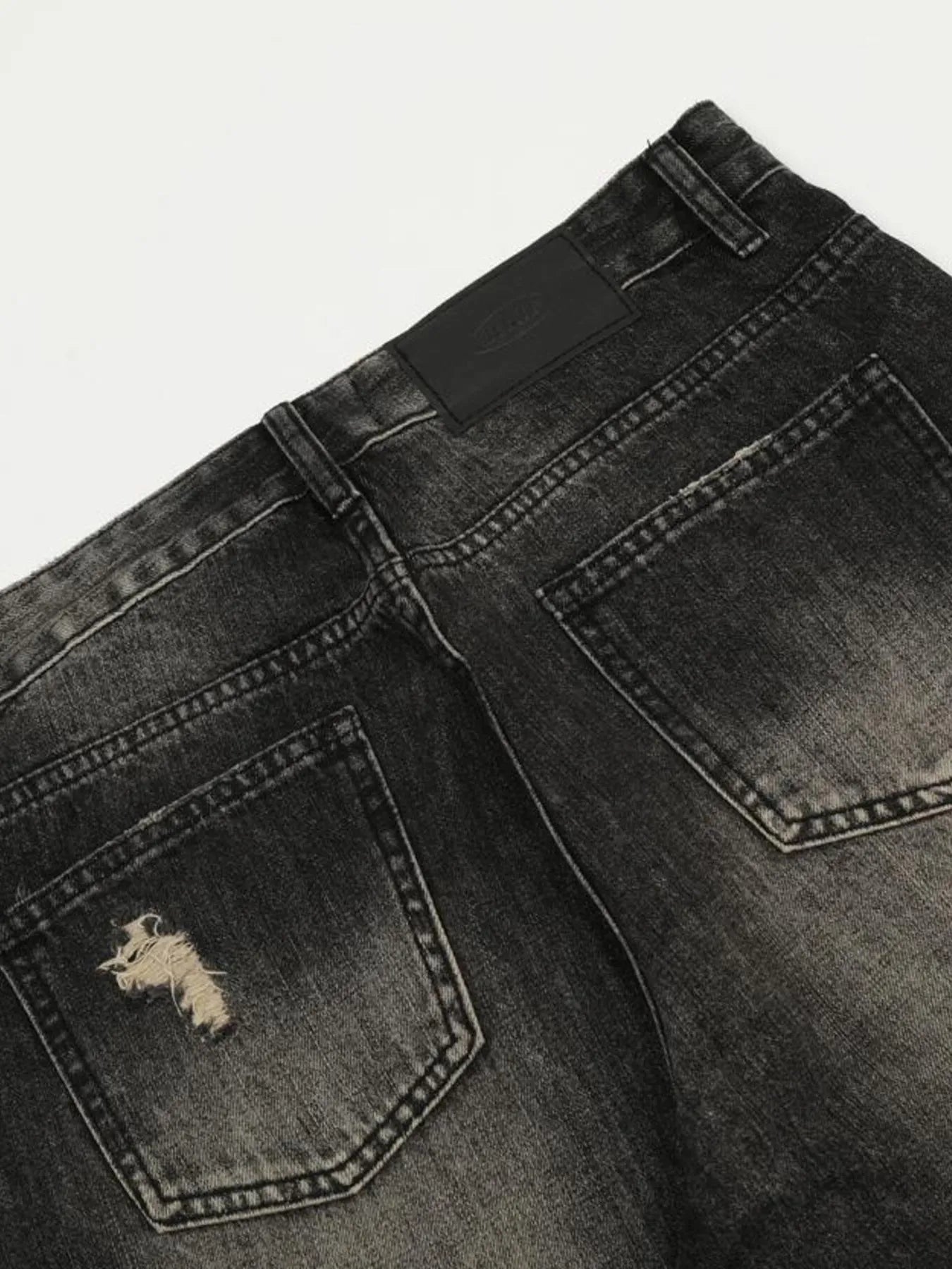 Men's Distressed Cat's Whisker Washed Bootcut Jeans