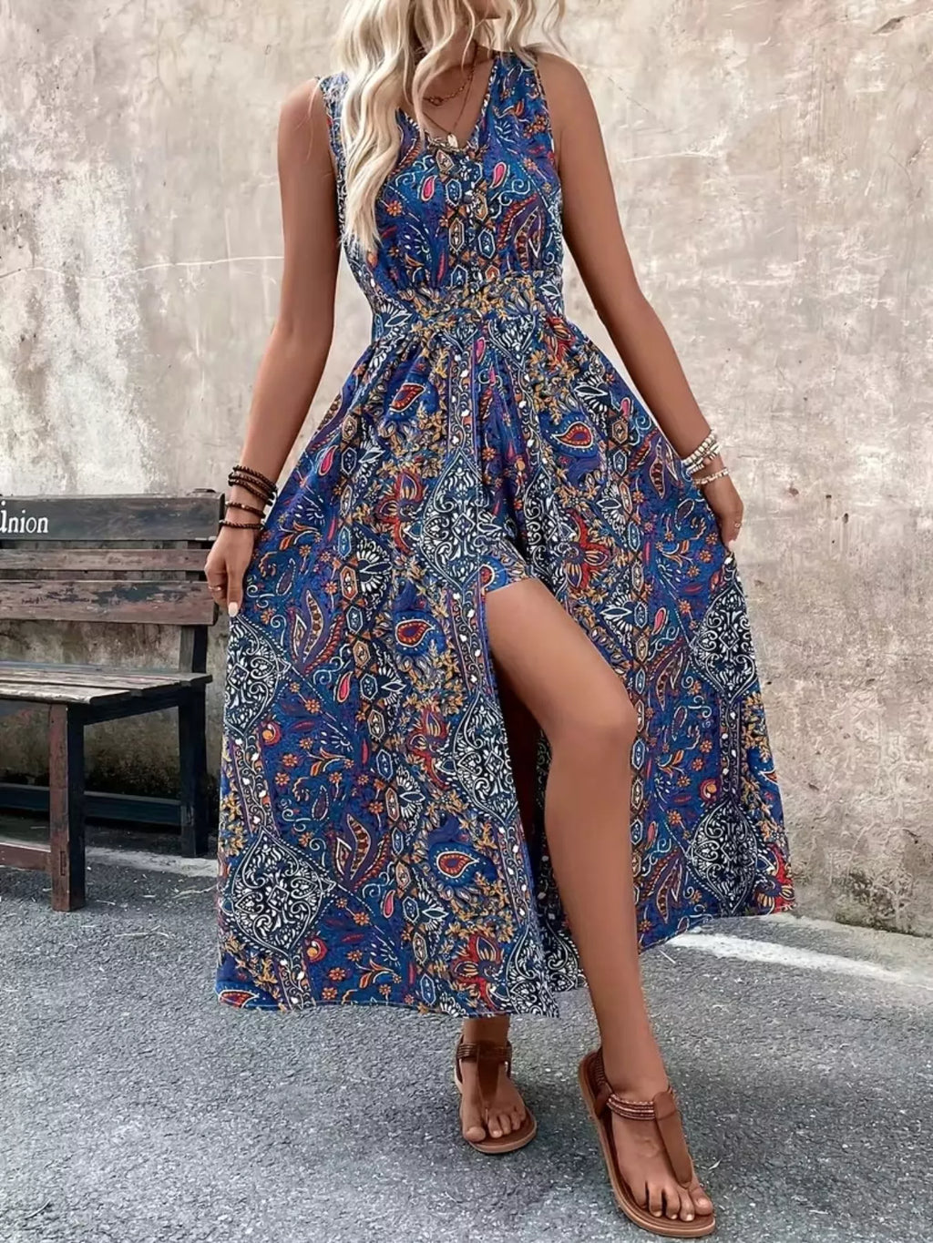Paisley Print Sleeveless Romper