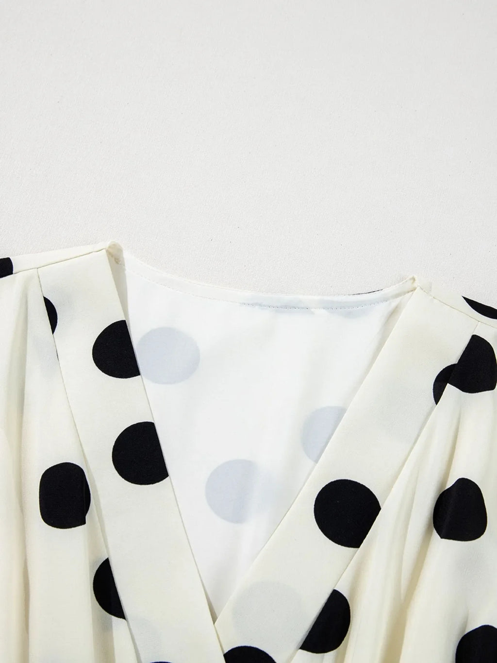 Polka Dot Surplice Puff Sleeve Mini Dress