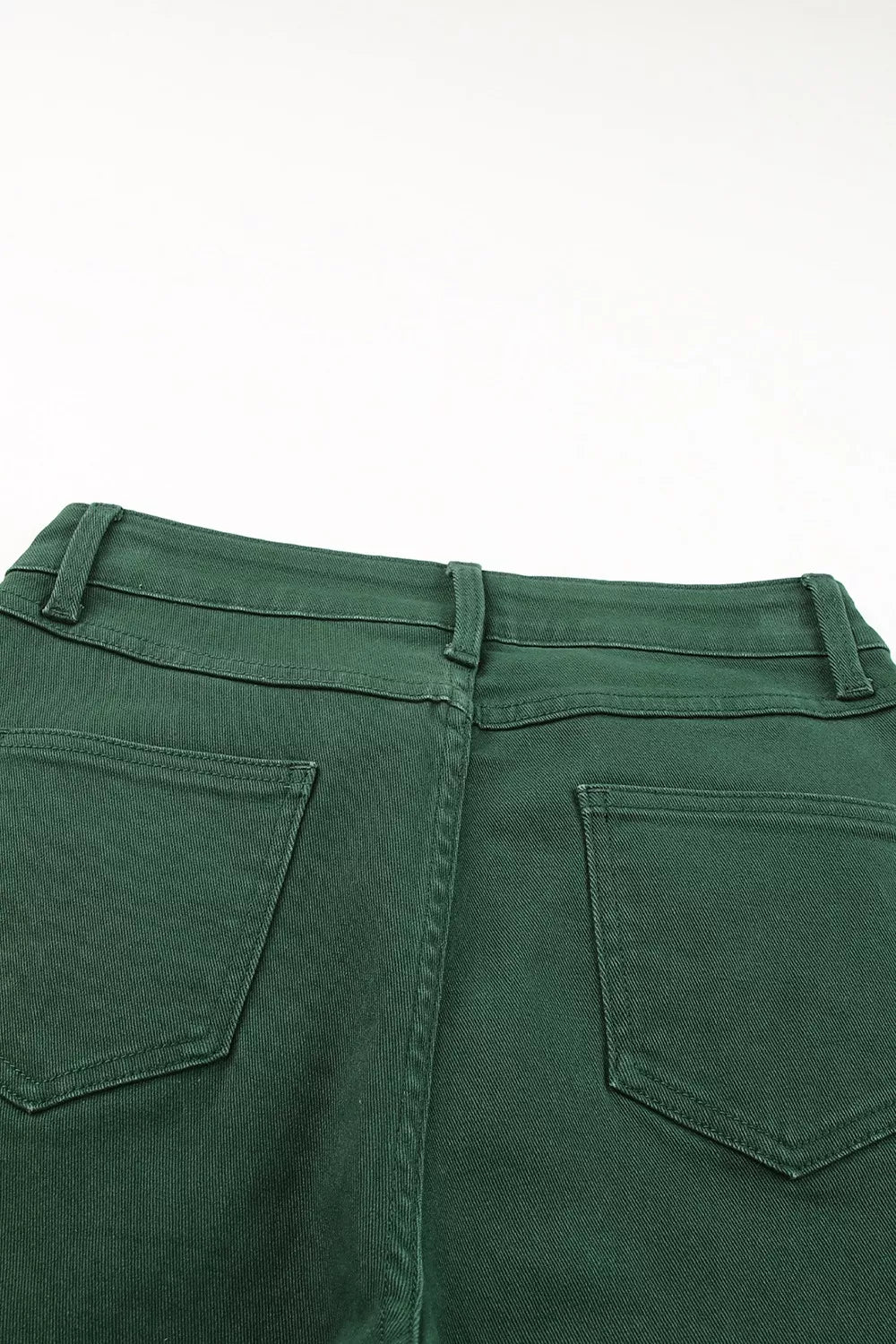 Crossed Waist Raw Hem Shift Jeans