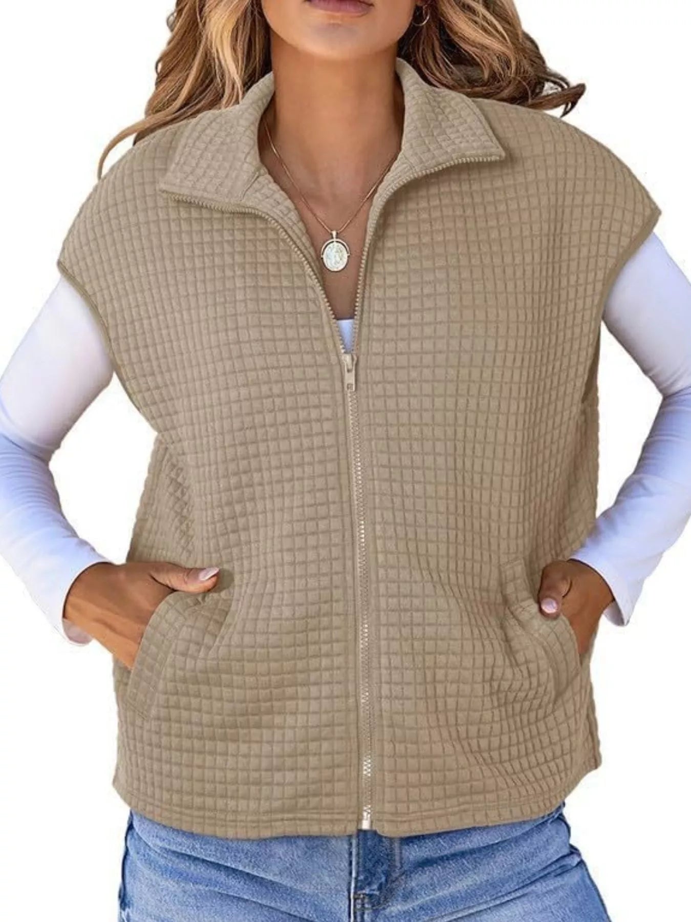 Zip-Up Vest Coat