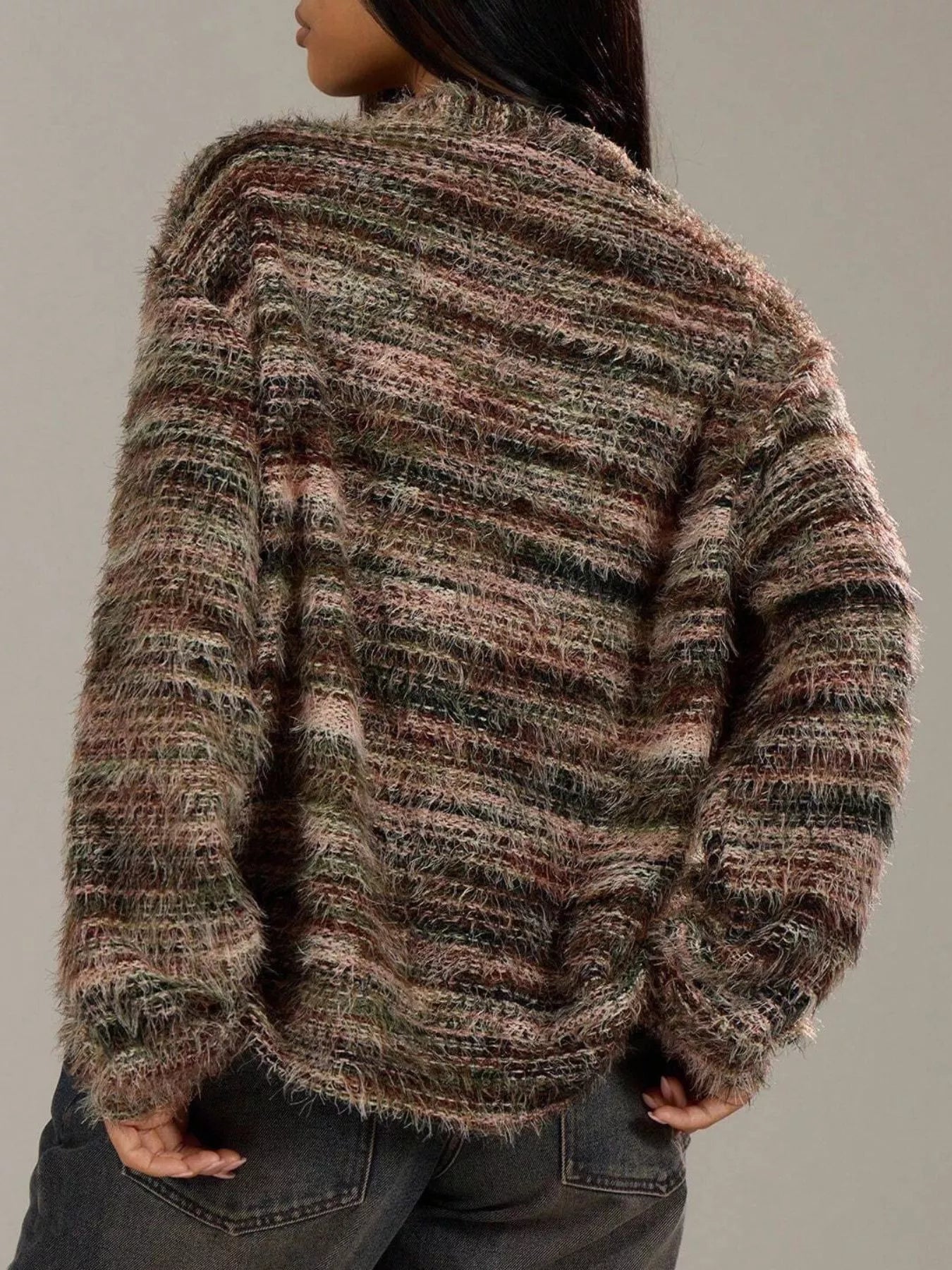 Textured Knit Button-Down Cardigan