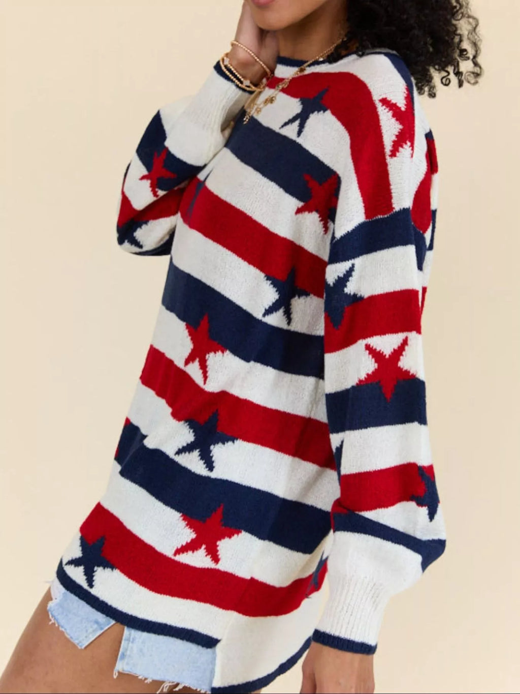Stars and Stripes Long Sleeve Sweater