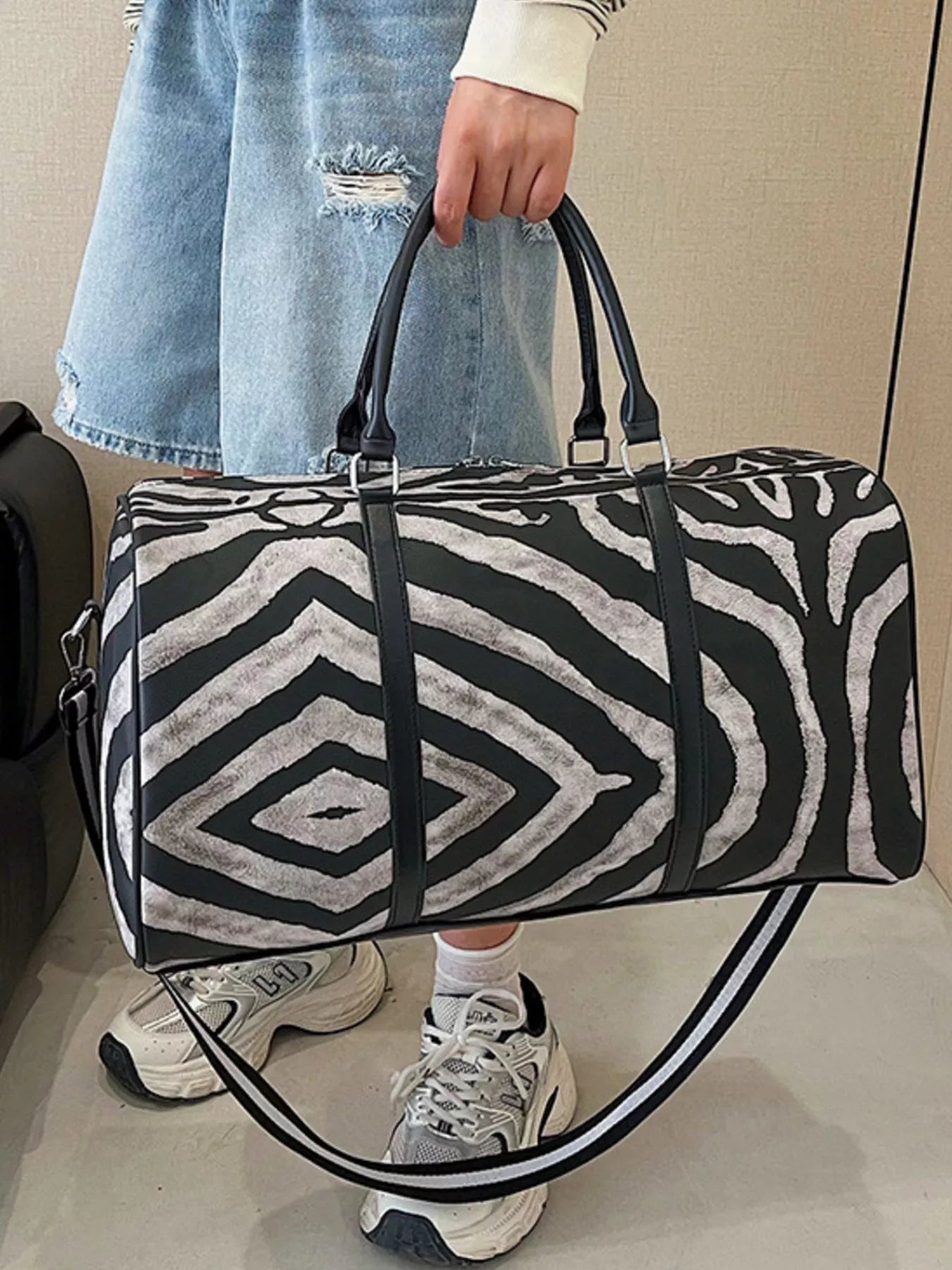 Zebra Print Duffle Bag