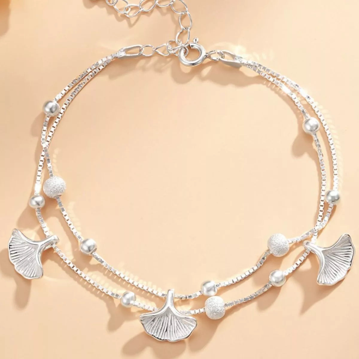 Double Layer Ginkgo Leaf Bracelet
