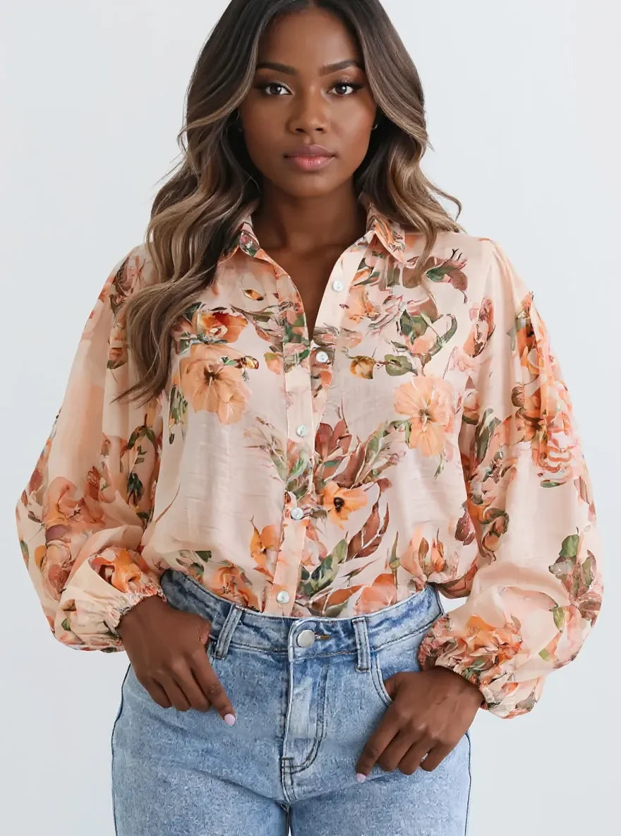 Floral Print Button-Up Shirt