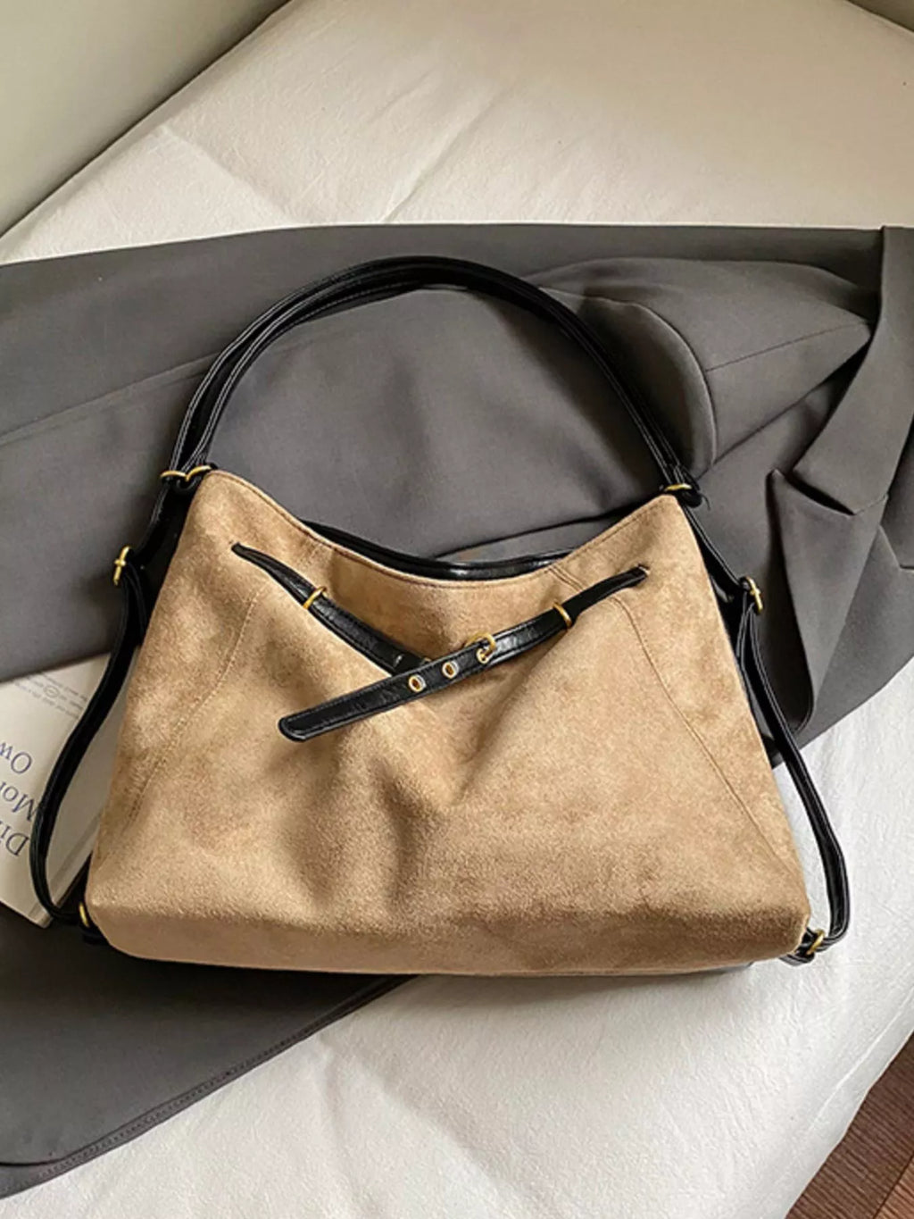 Vintage Suede Tote Bag