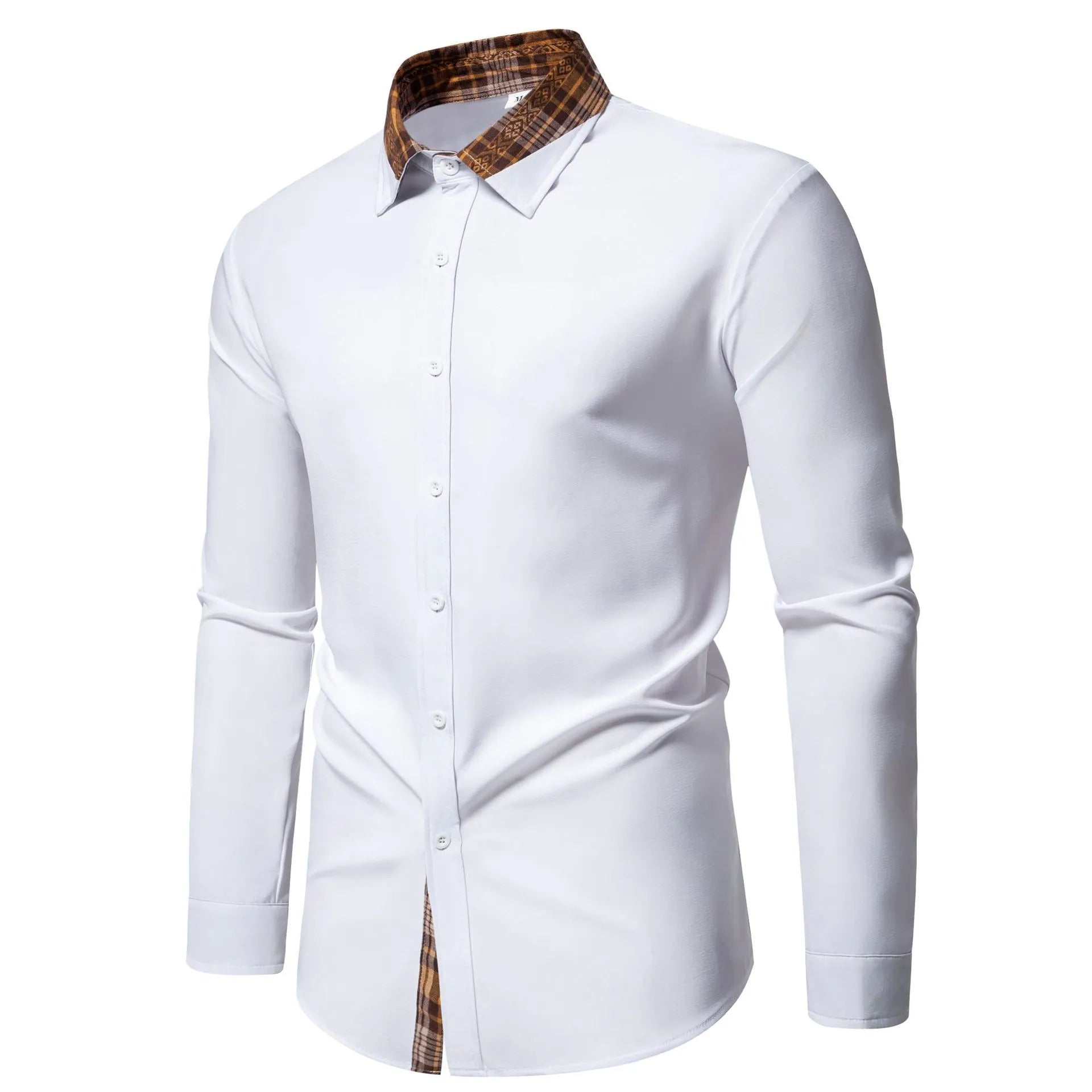 Men's Plus Size Plaid Collar Button Down Shirt