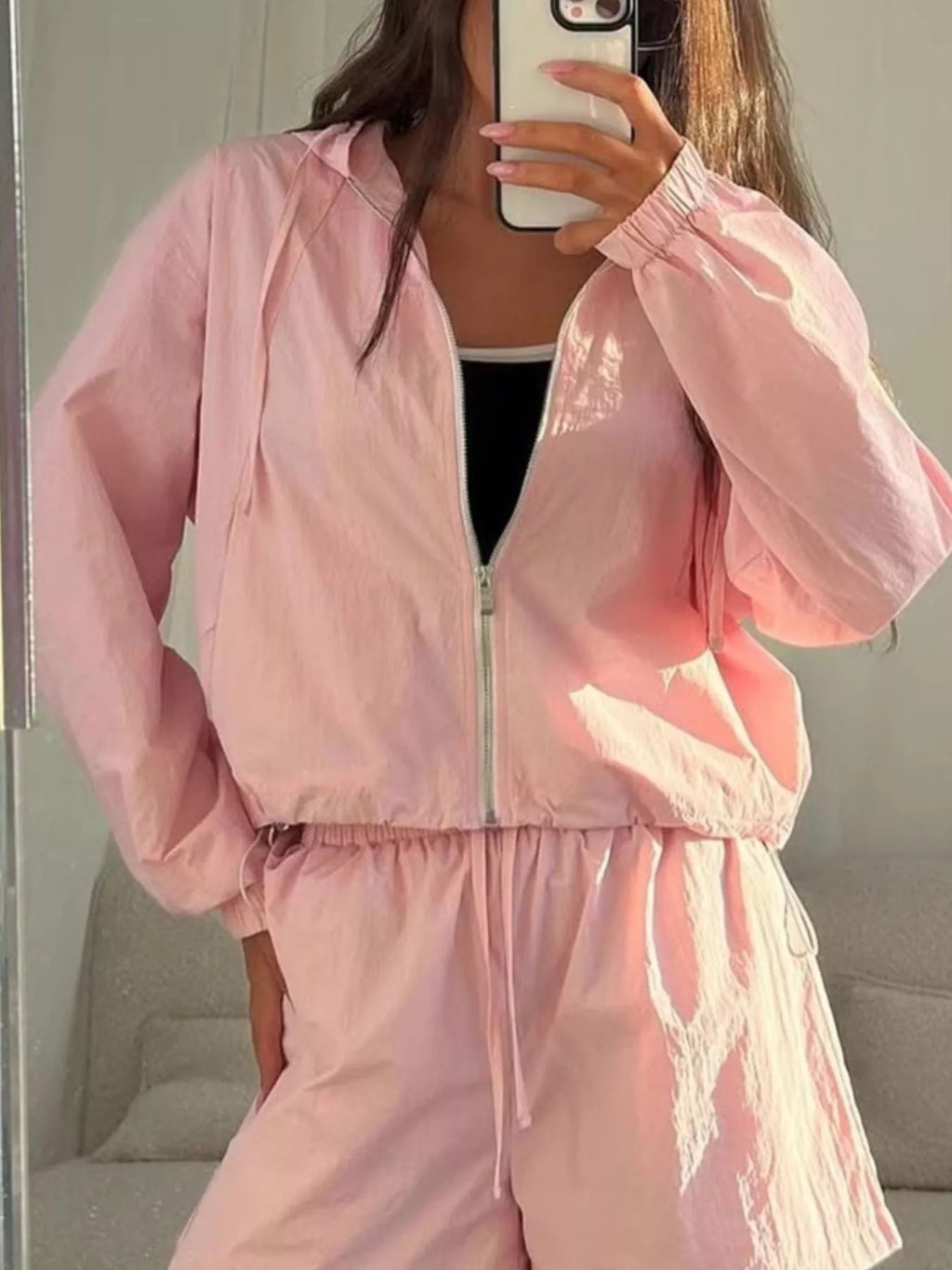 Lightweight Hooded Jacket and Shorts Set