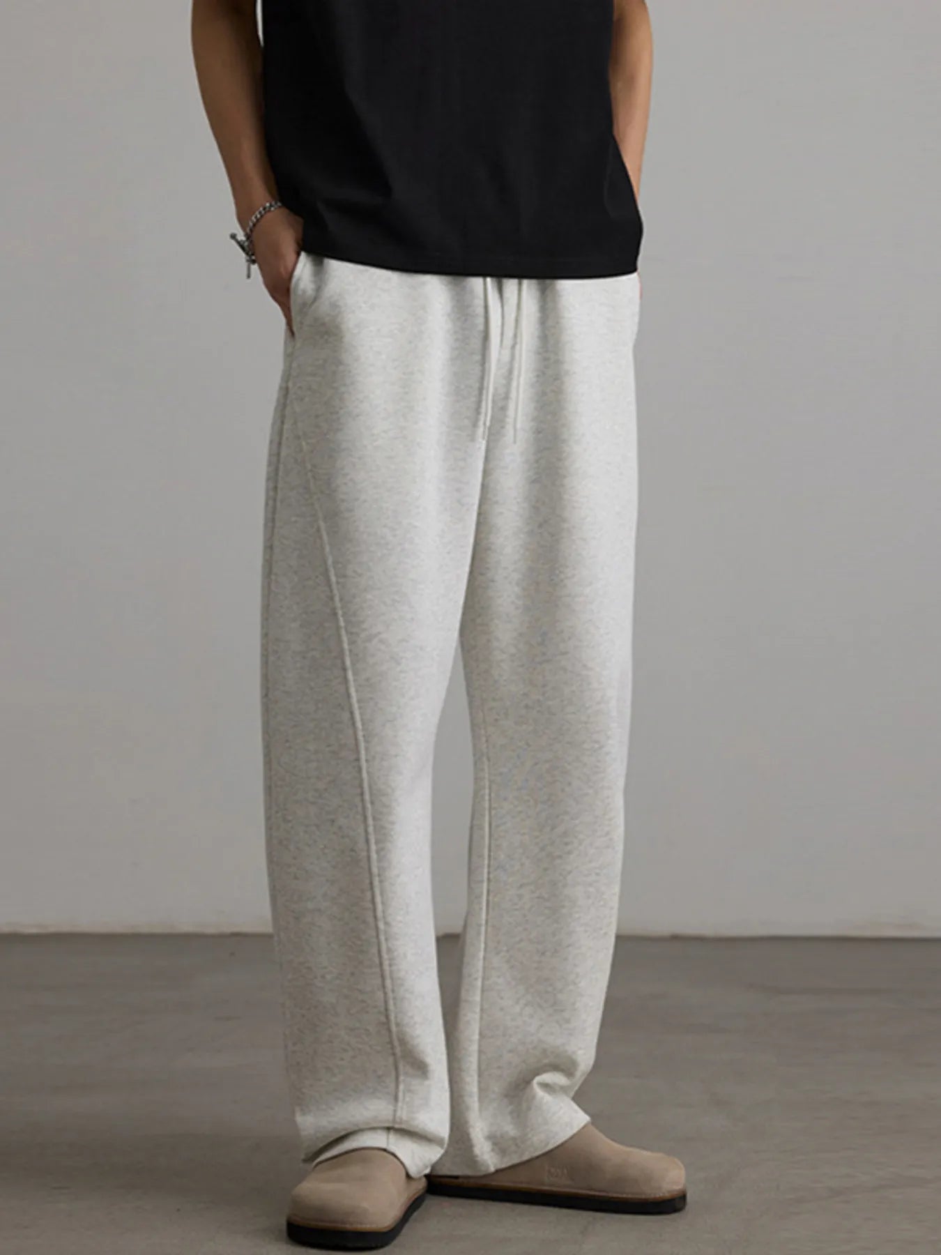Men's Drawstring Wide Leg Pants