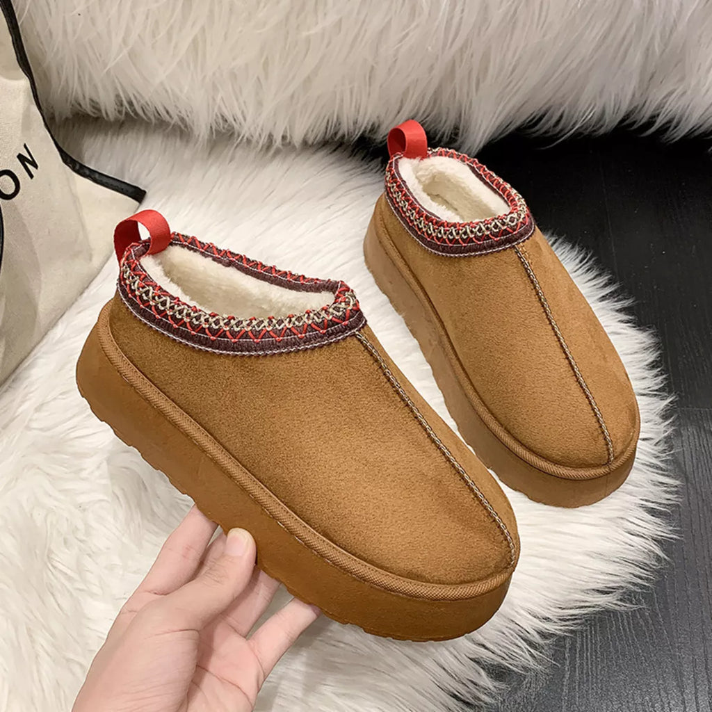 Round Toe Platform Slip-Ons