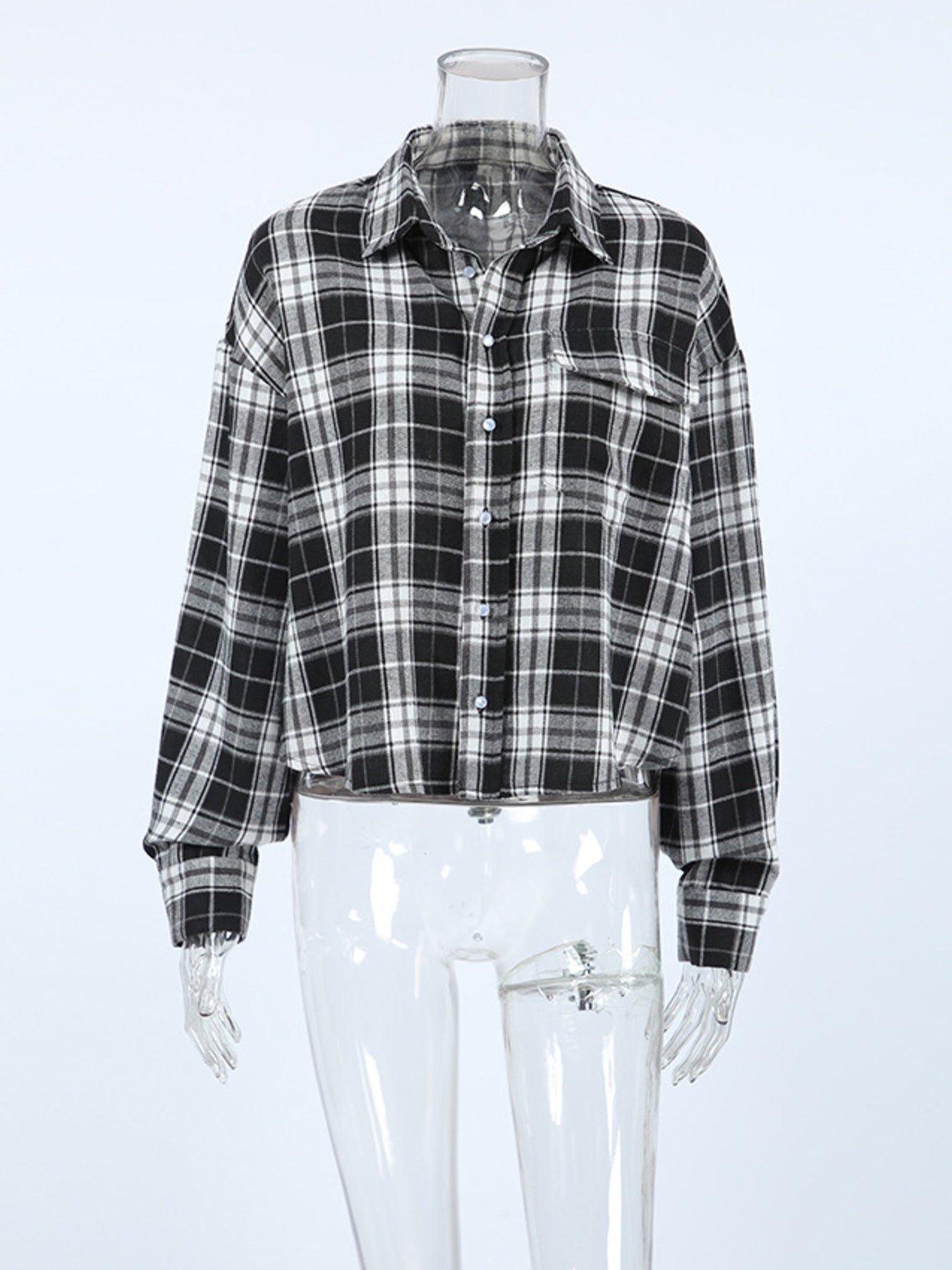 Oversized Plaid Button Up Shirt