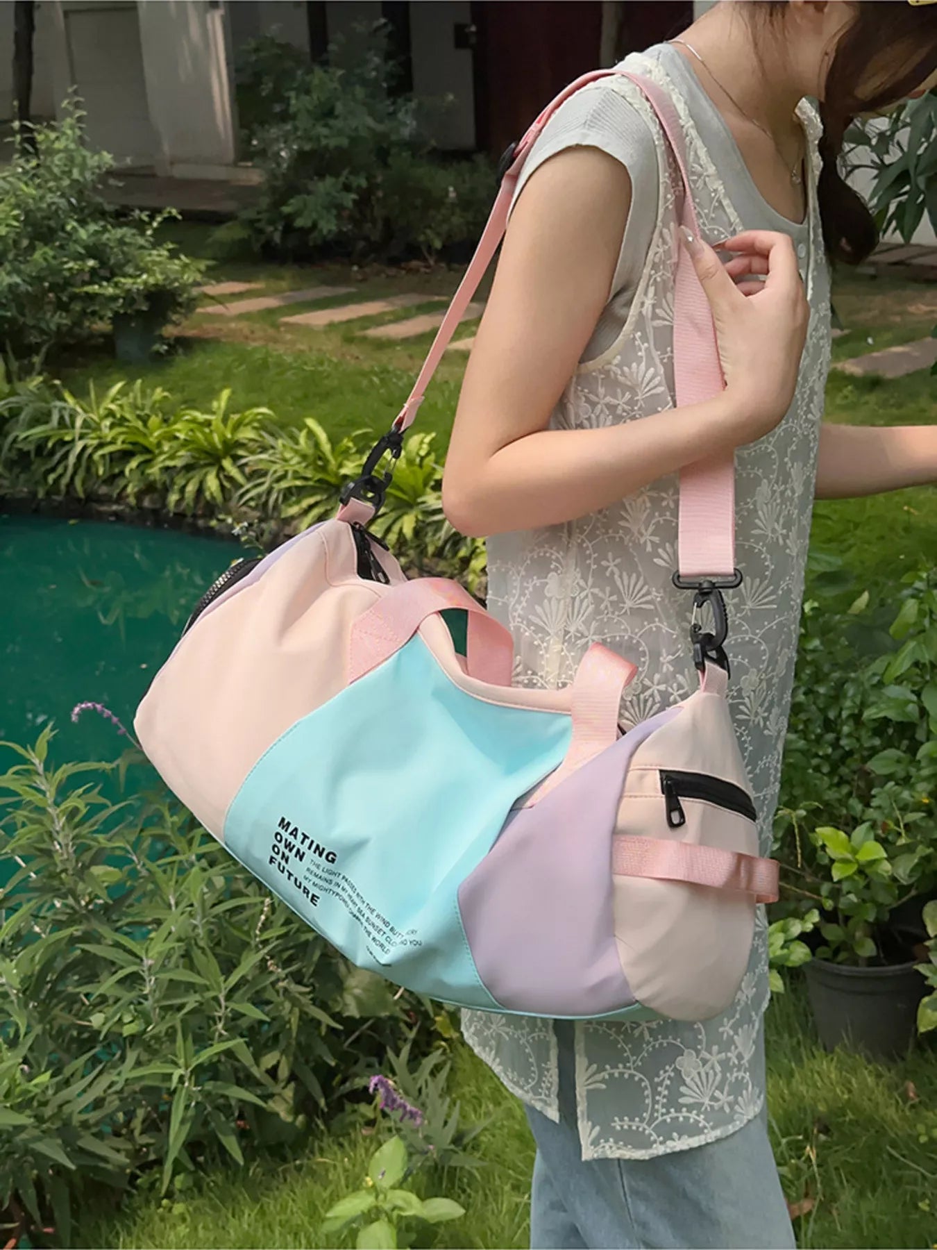 Color Block Duffle Bag