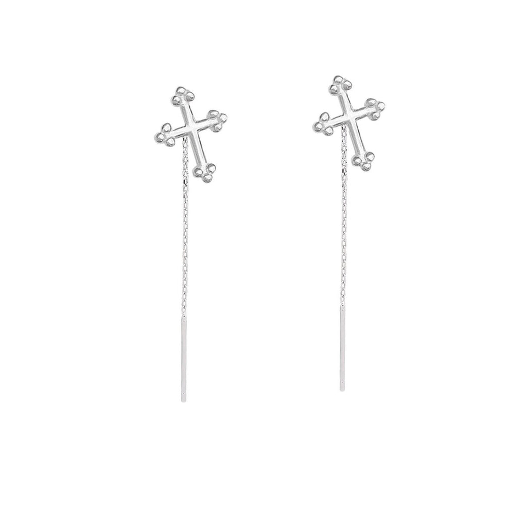 925 Sterling Silver Cross Earrings